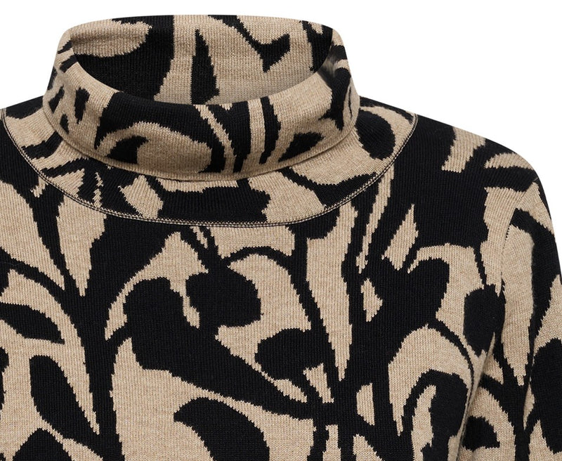 Mansted Nanna Floral Merino Blend Mockneck