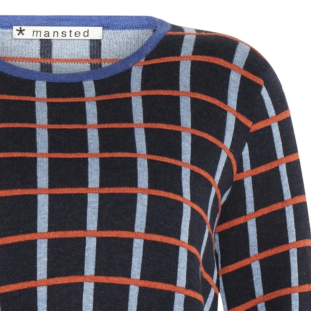 Mansted Oda Cotton Stripe Dot Crewneck Sweater