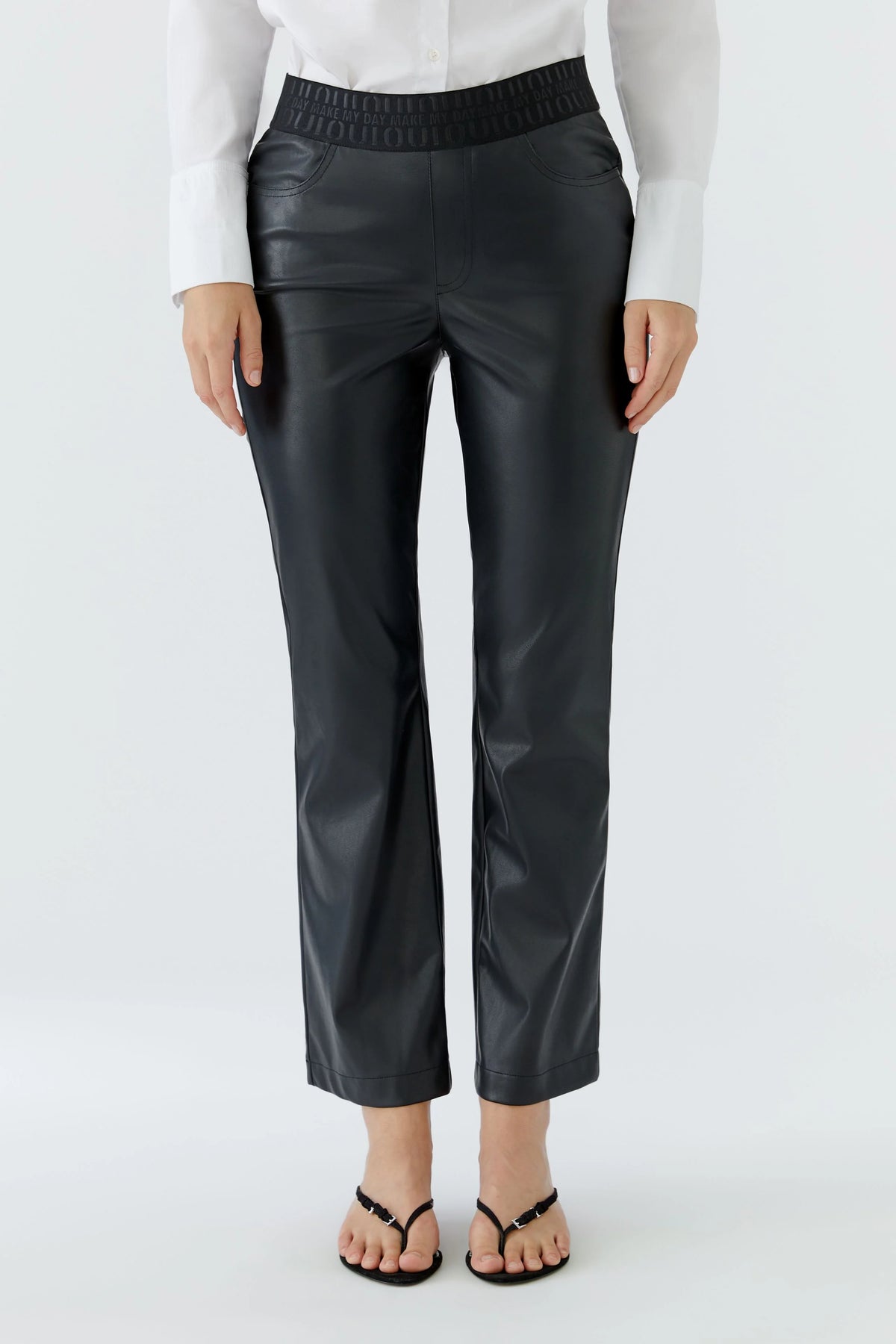 Oui Leather Look Pants