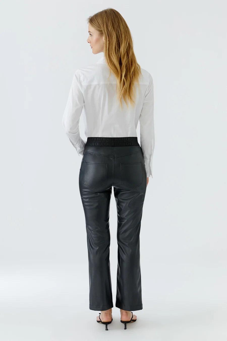 Oui Leather Look Pants