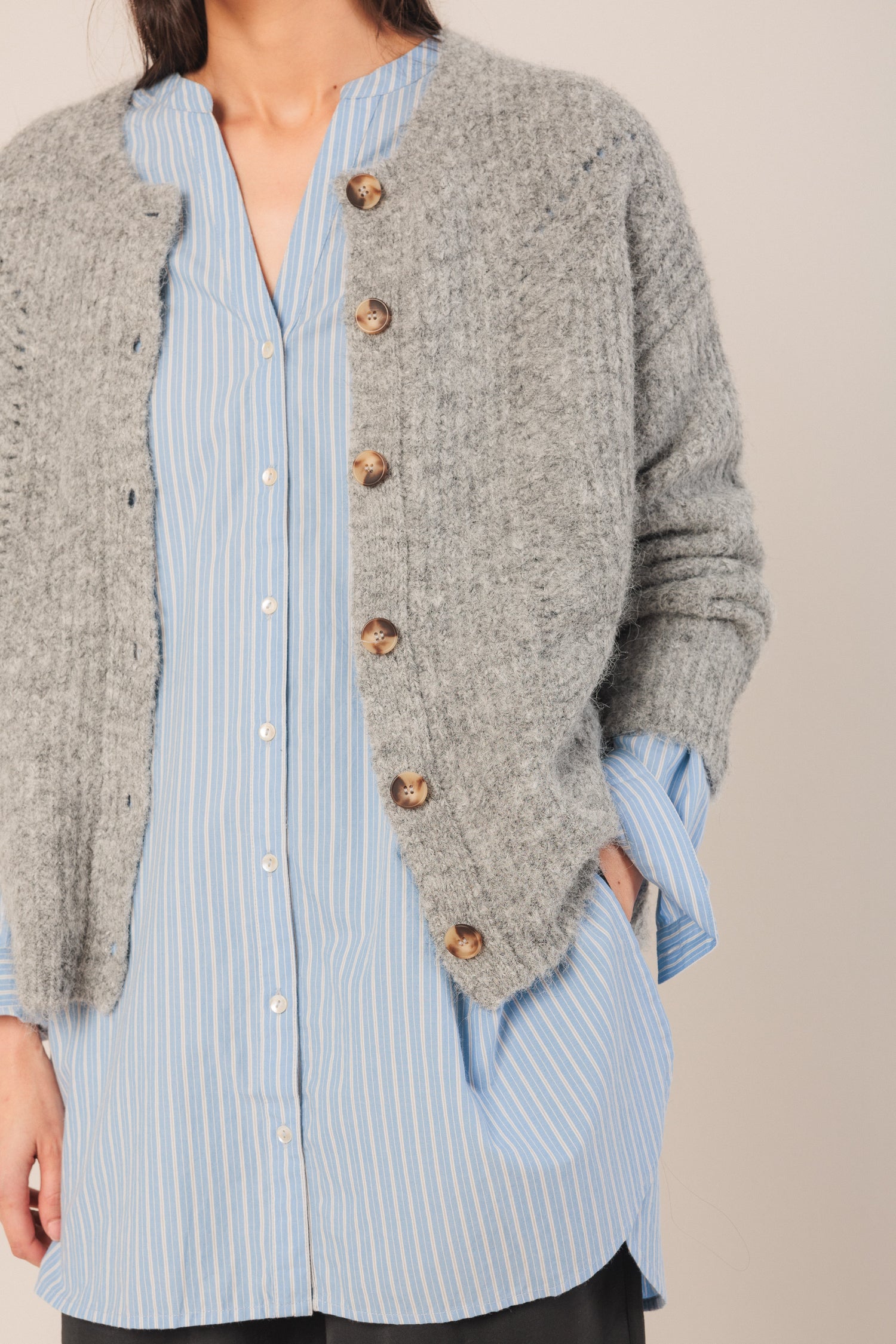 Indi & Cold Crew Neck Cardigan