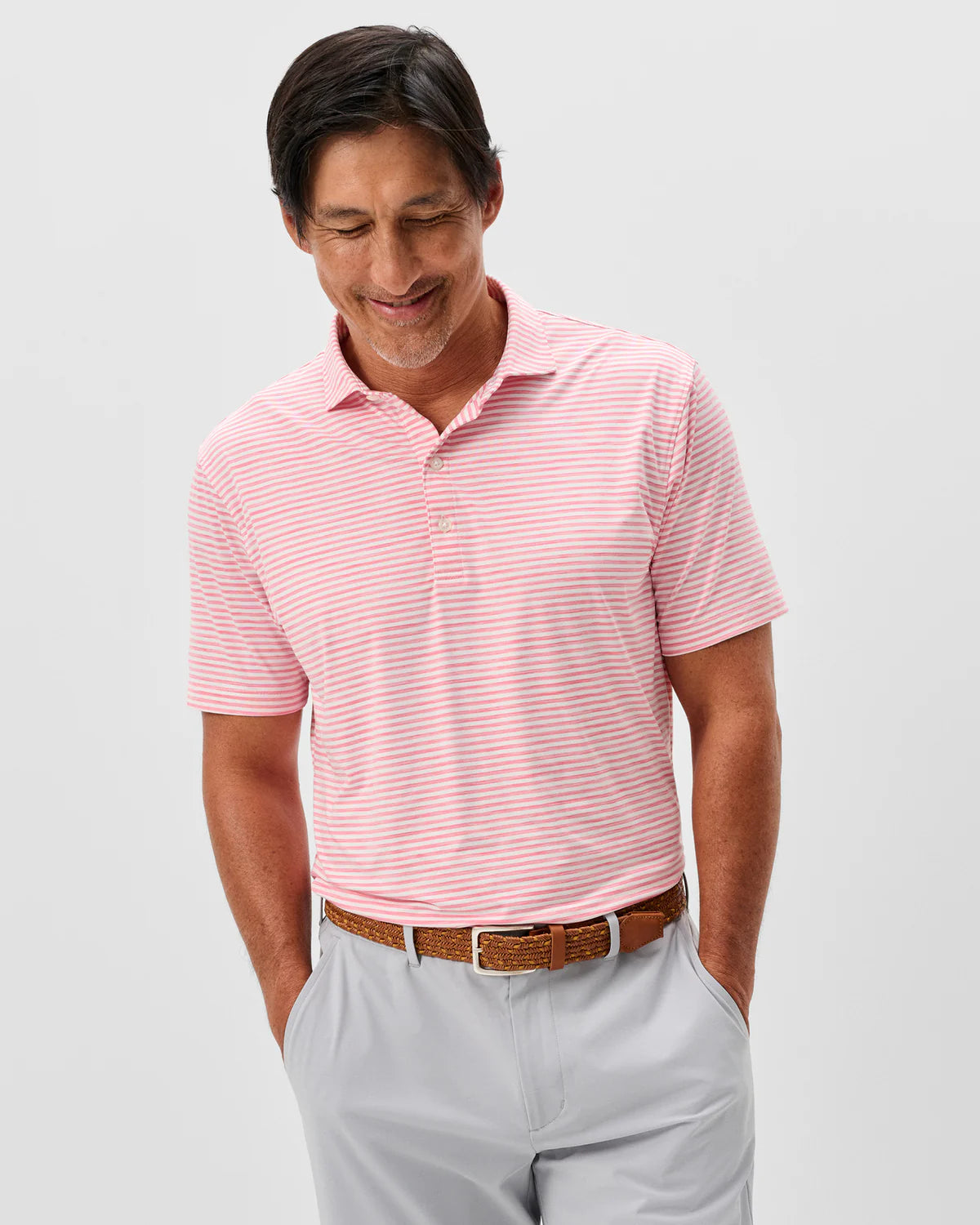 Johnnie-O Seymour Featherweight Stripe Performance Polo