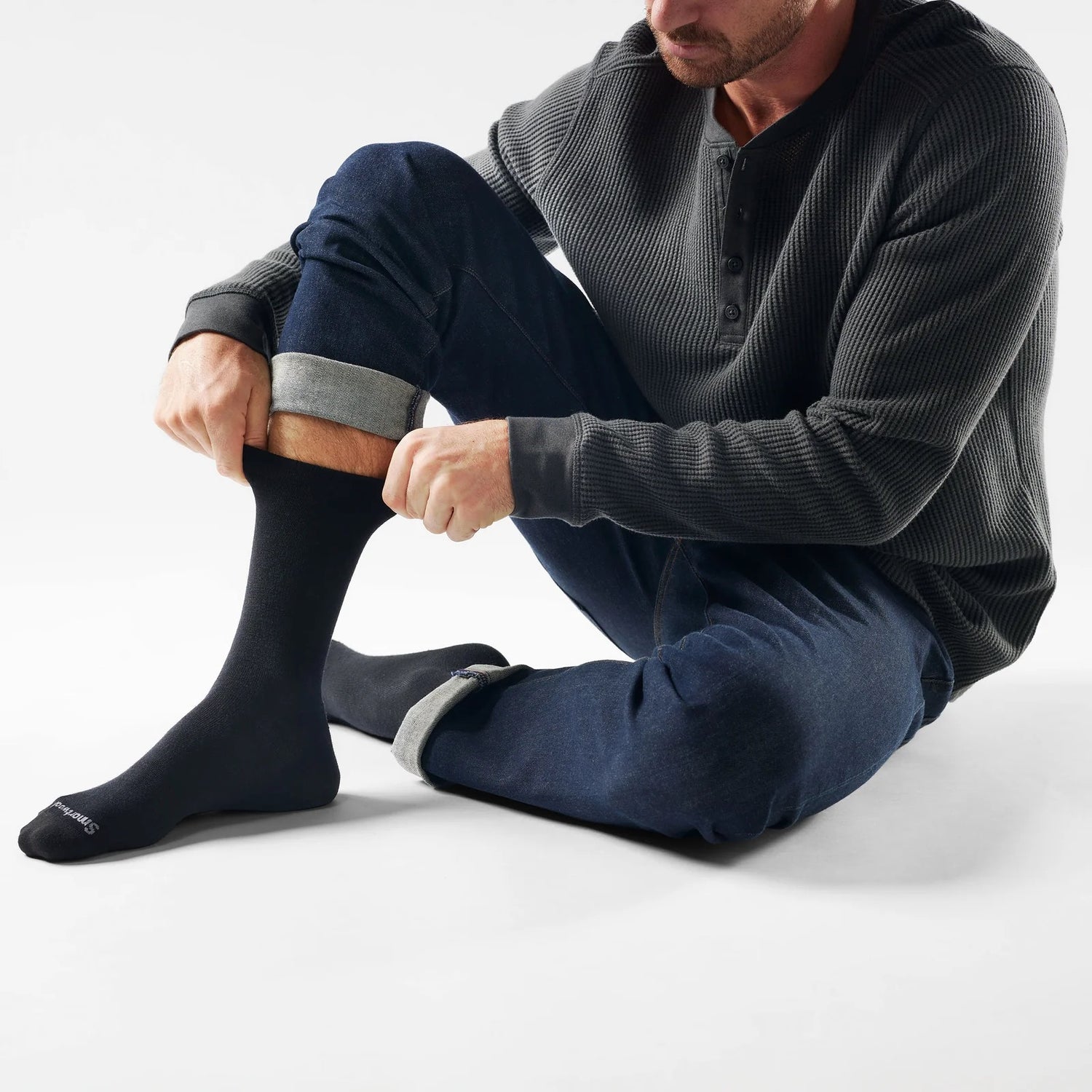 Smartwool Unisex Everyday Anchor Line Crew Sock (Black)