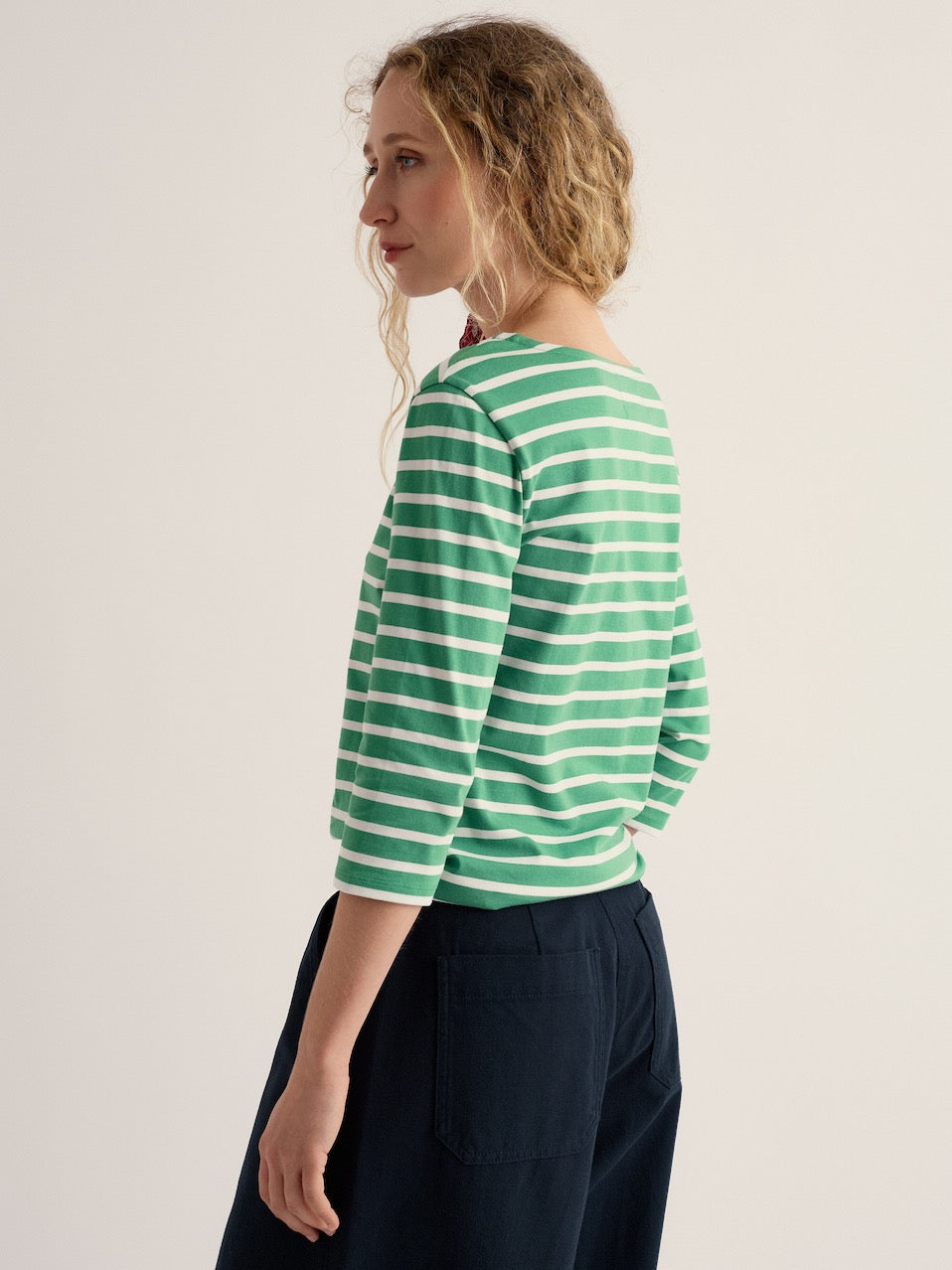 Seasalt Cotton 3/4 Sleeve Sailor Shirt