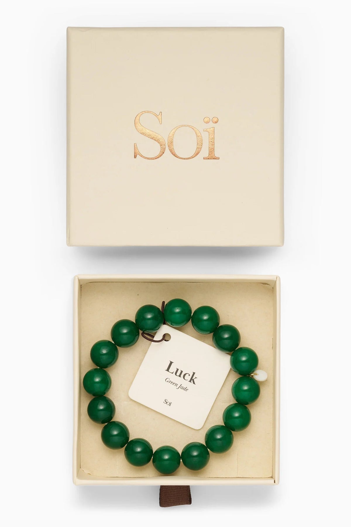 Soï Chunky Green Jade Luck Bracelet