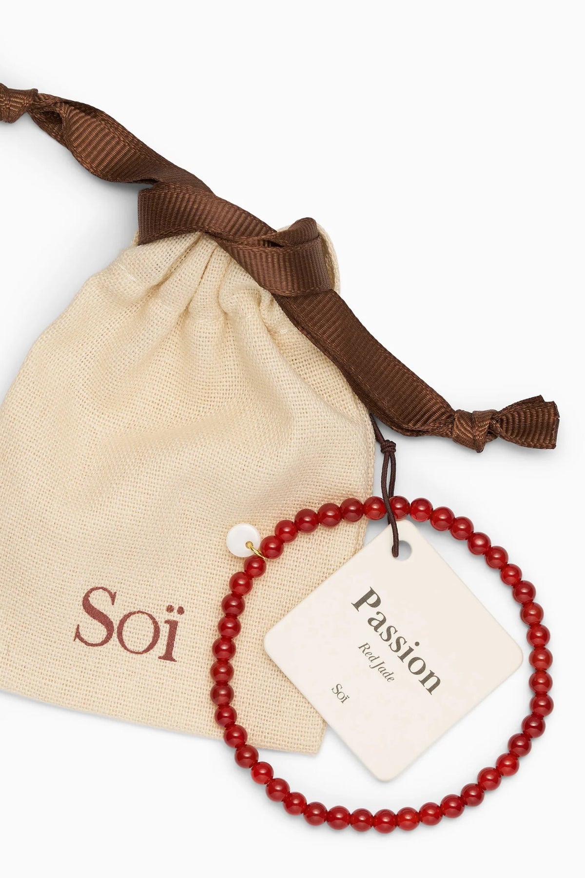 Soï Petite Red Jade Passion Bracelet