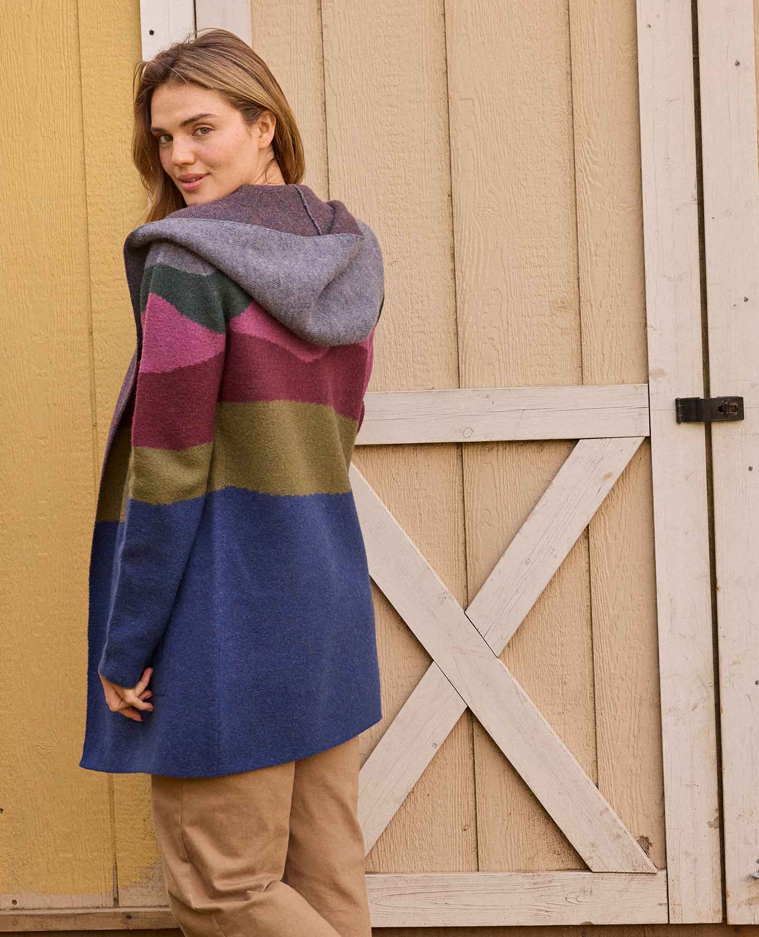 Toad & Co Heartfelt Merino Wool Open Front Cardigan Hoodie