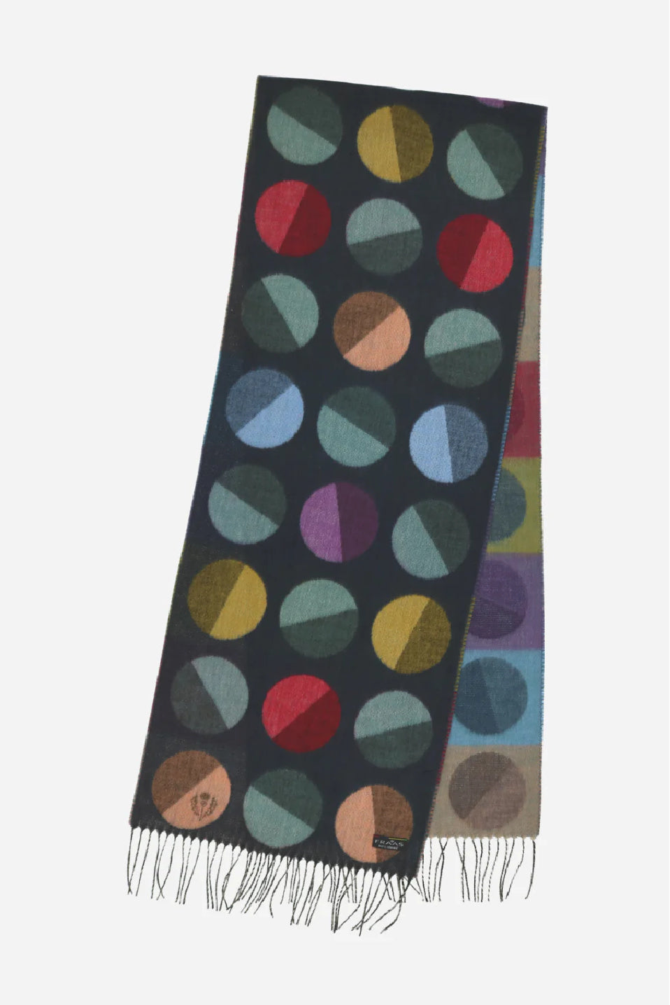 V. Fraas Divided Dots Woven Cashmink Scarf