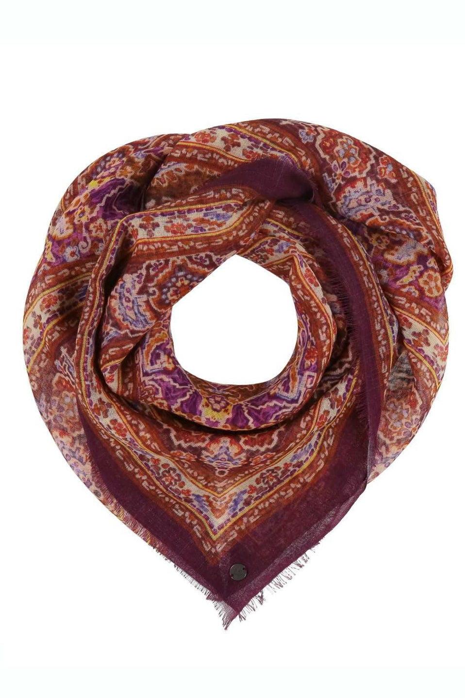 V. Frass Tapestry Wool Square Scarf