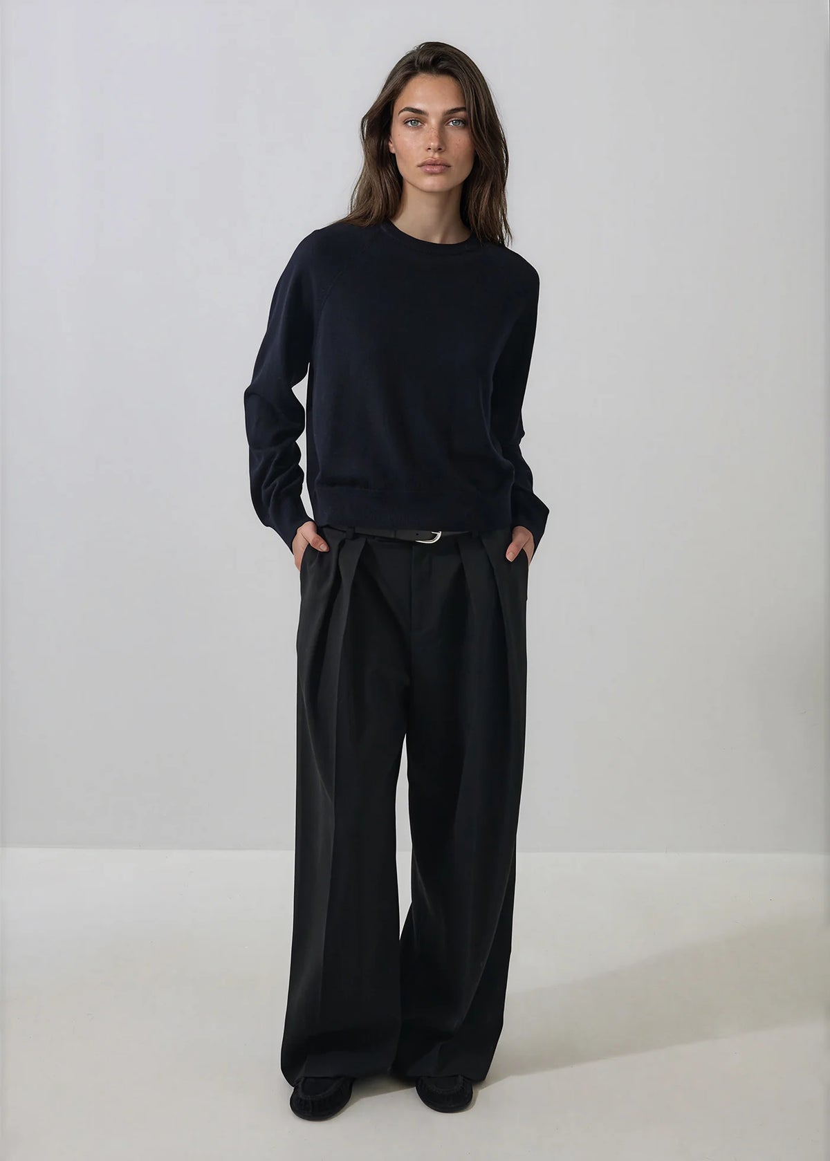 Patrick Assaraf Extra Fine Merino Raglan Crew