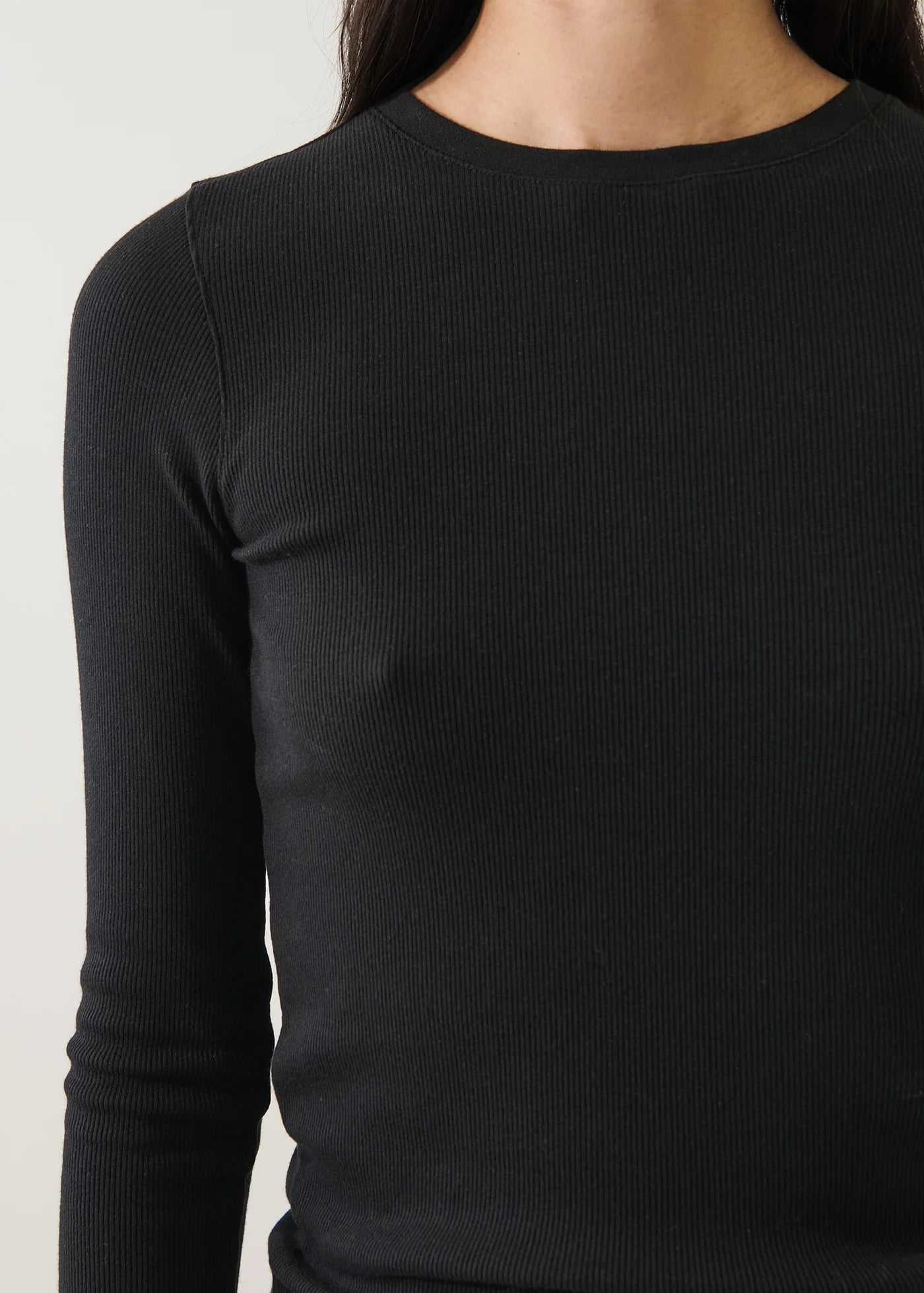 π¨π¦ Patrick Assaraf Pima Cotton Stretch Ribbed Long Sleeve Crew Neck T-Shirt