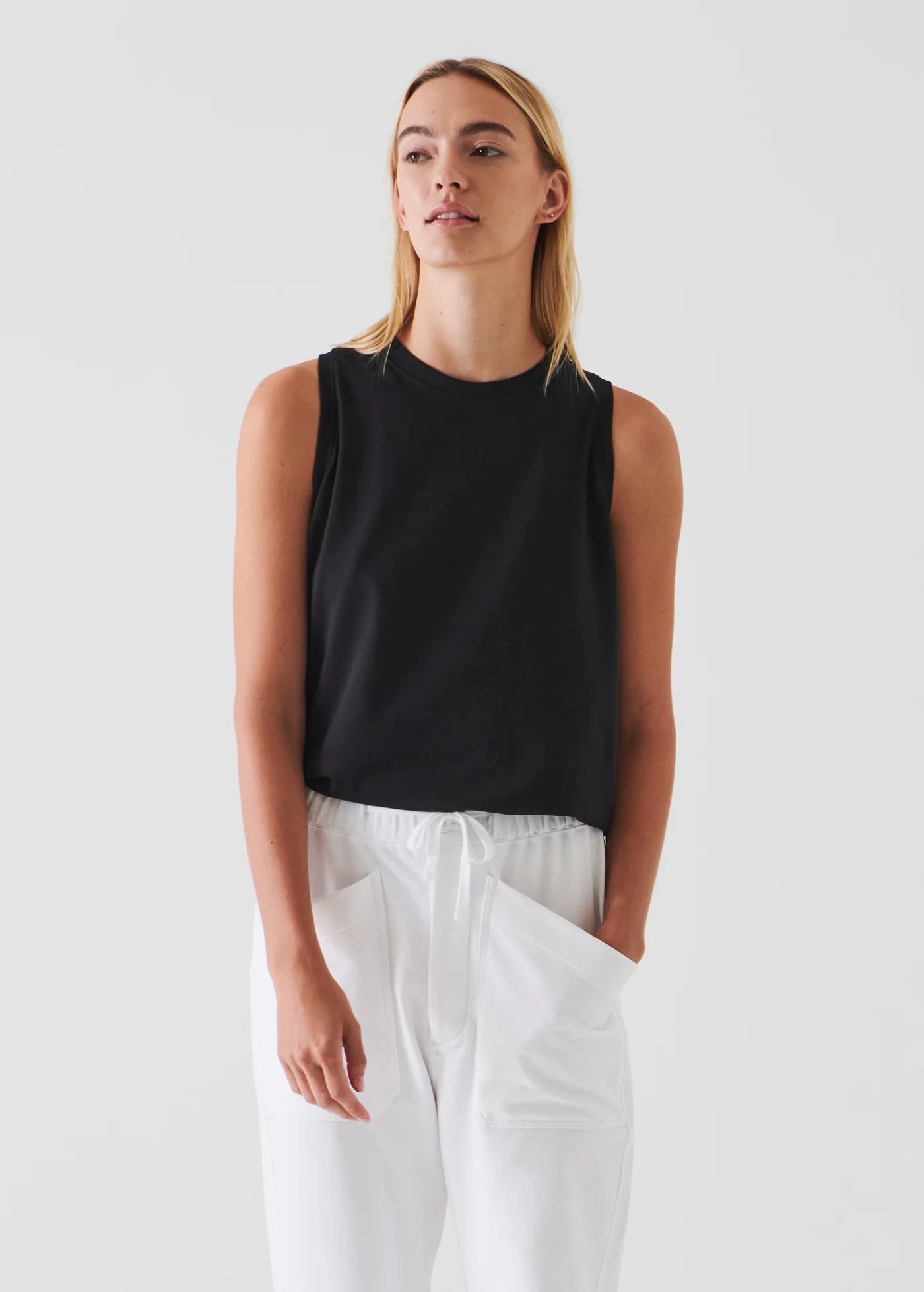 π¨π¦ Patrick Assaraf Iconic Pima Cotton Stretch Boyfriend Tank