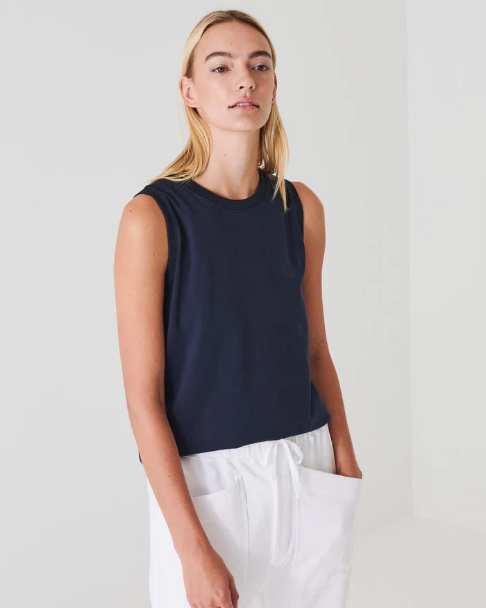 π¨π¦ Patrick Assaraf Iconic Pima Cotton Stretch Boyfriend Tank