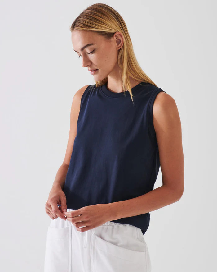 π¨π¦ Patrick Assaraf Iconic Pima Cotton Stretch Boyfriend Tank
