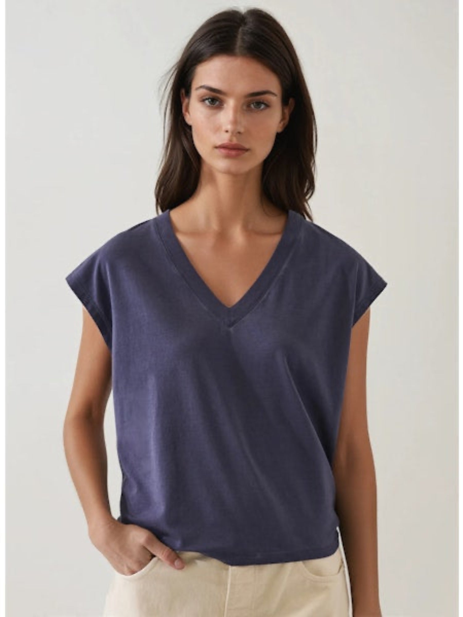 π¨π¦ Patrick Assaraf Short Sleeve Iconic Sublime V-Neck Dolman Tee
