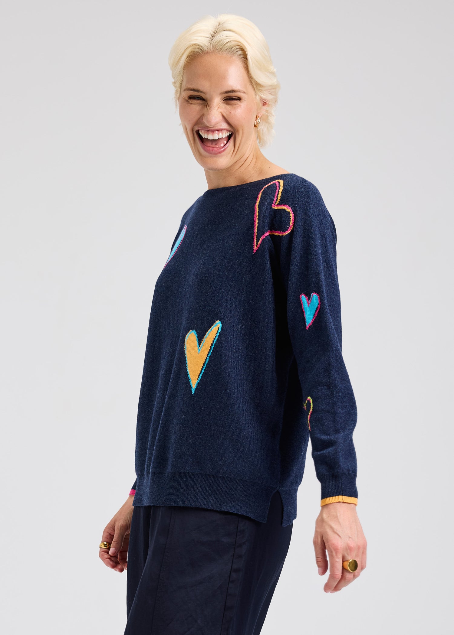 Zaket & Plover Intarsia Hearts Sweater