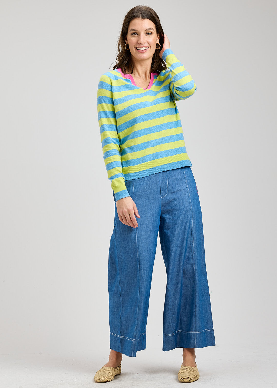 Zaket & Plover Stripe Henley Sweater