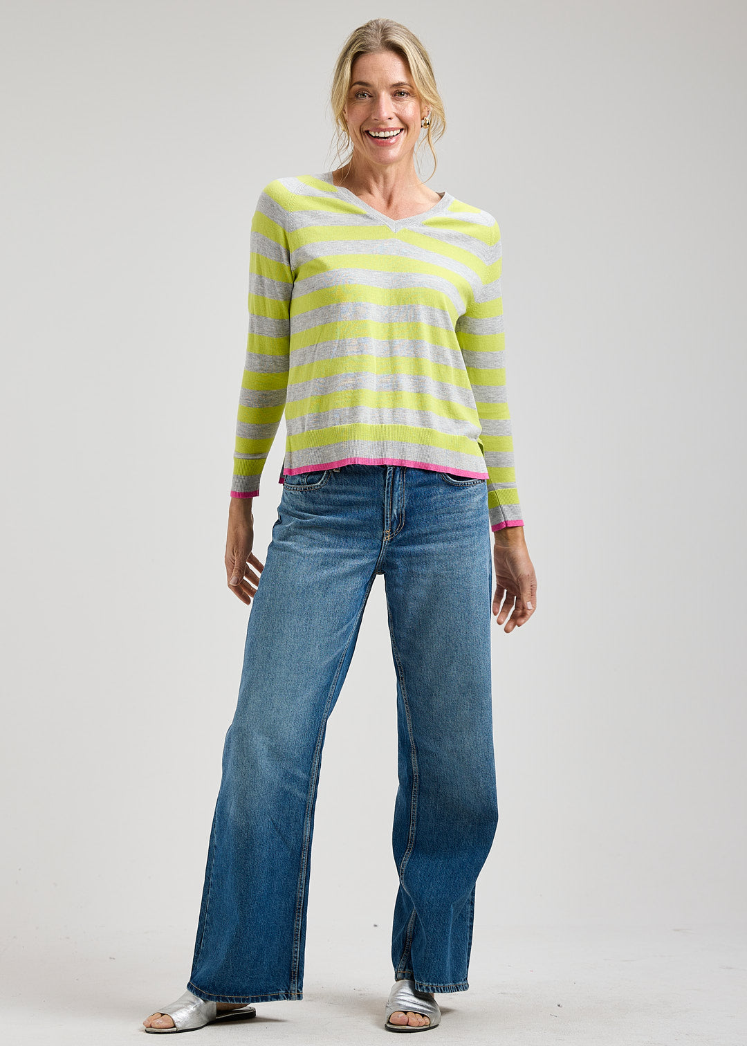 Zaket & Plover Stripe Vee Sweater