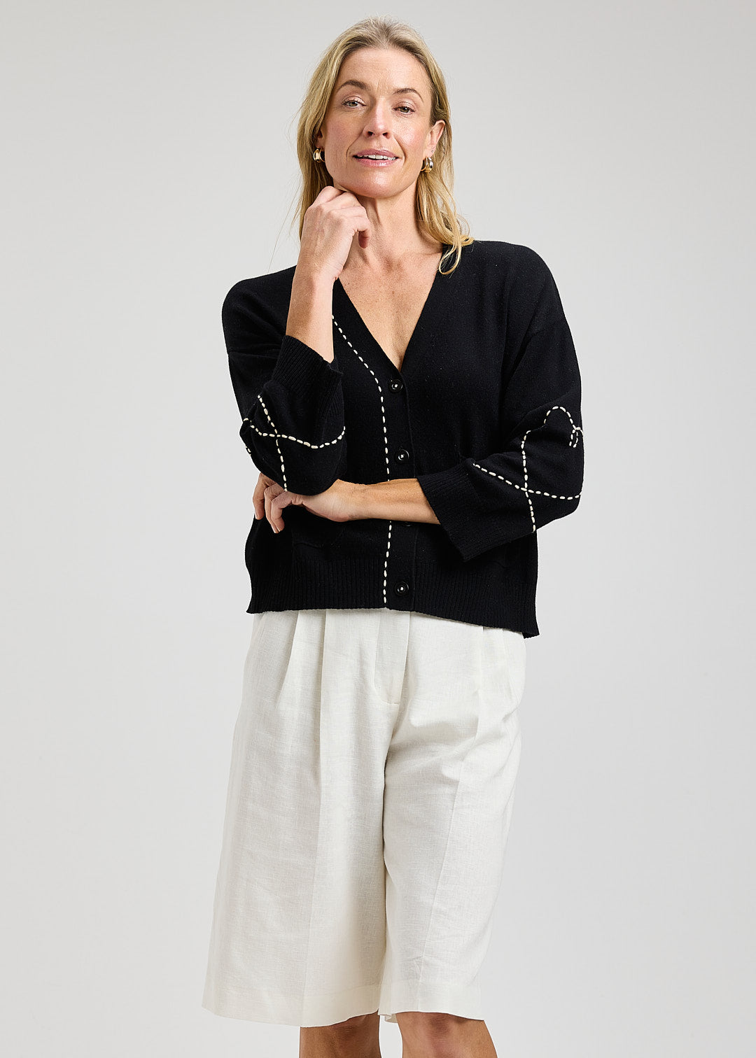 Zaket & Plover Heart Wide Sleeve Cardigan