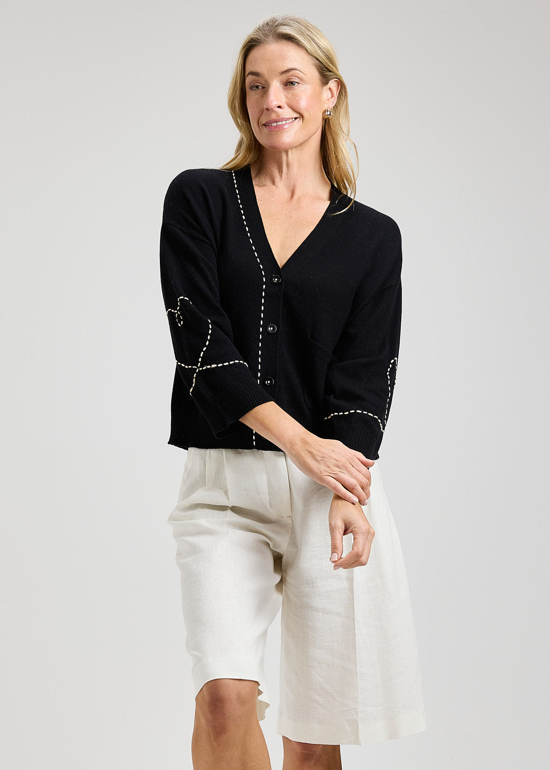 Zaket & Plover Heart Wide Sleeve Cardigan