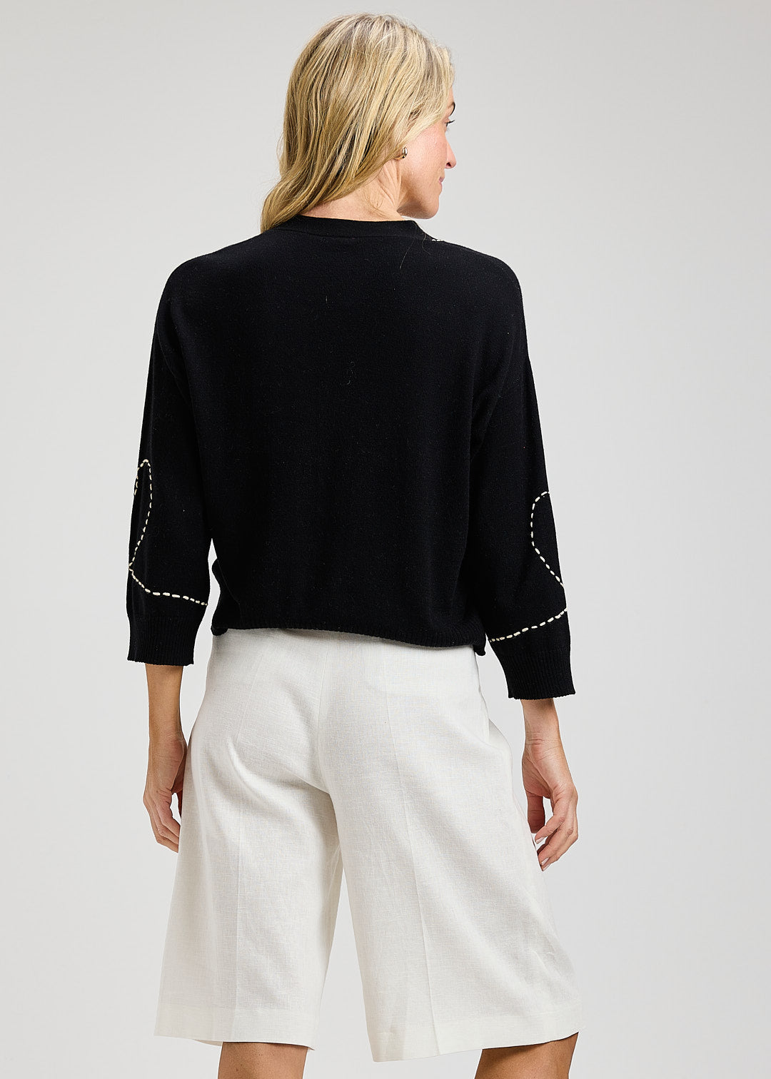 Zaket & Plover Heart Wide Sleeve Cardigan