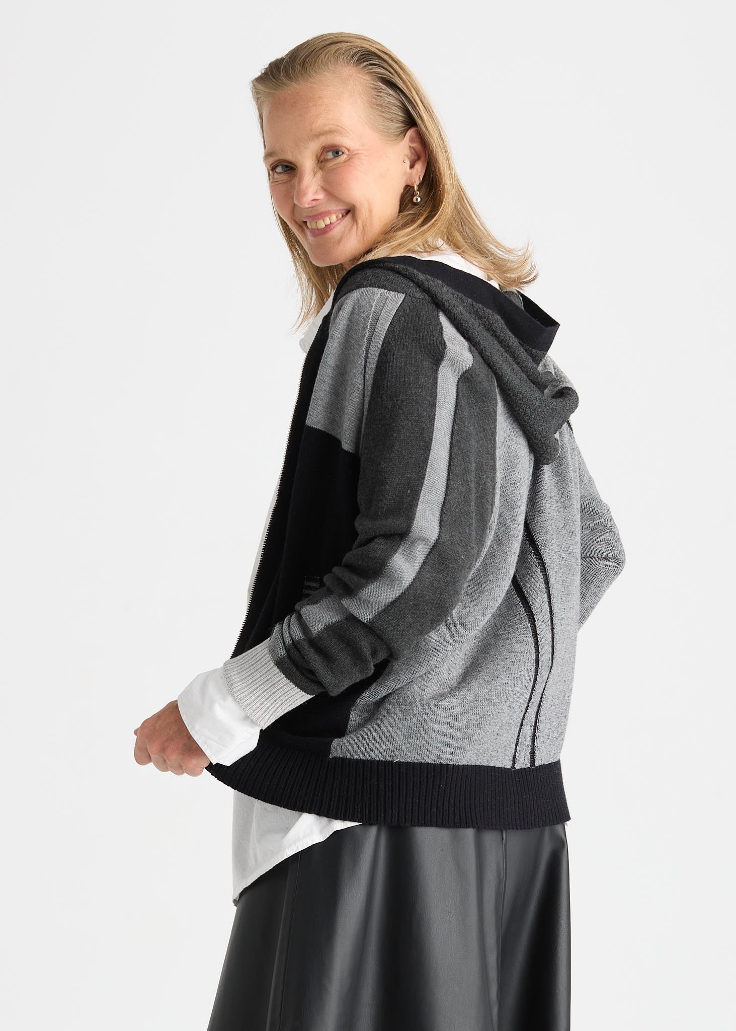 Zaket & Plover Plaited Zip Up Hoodie