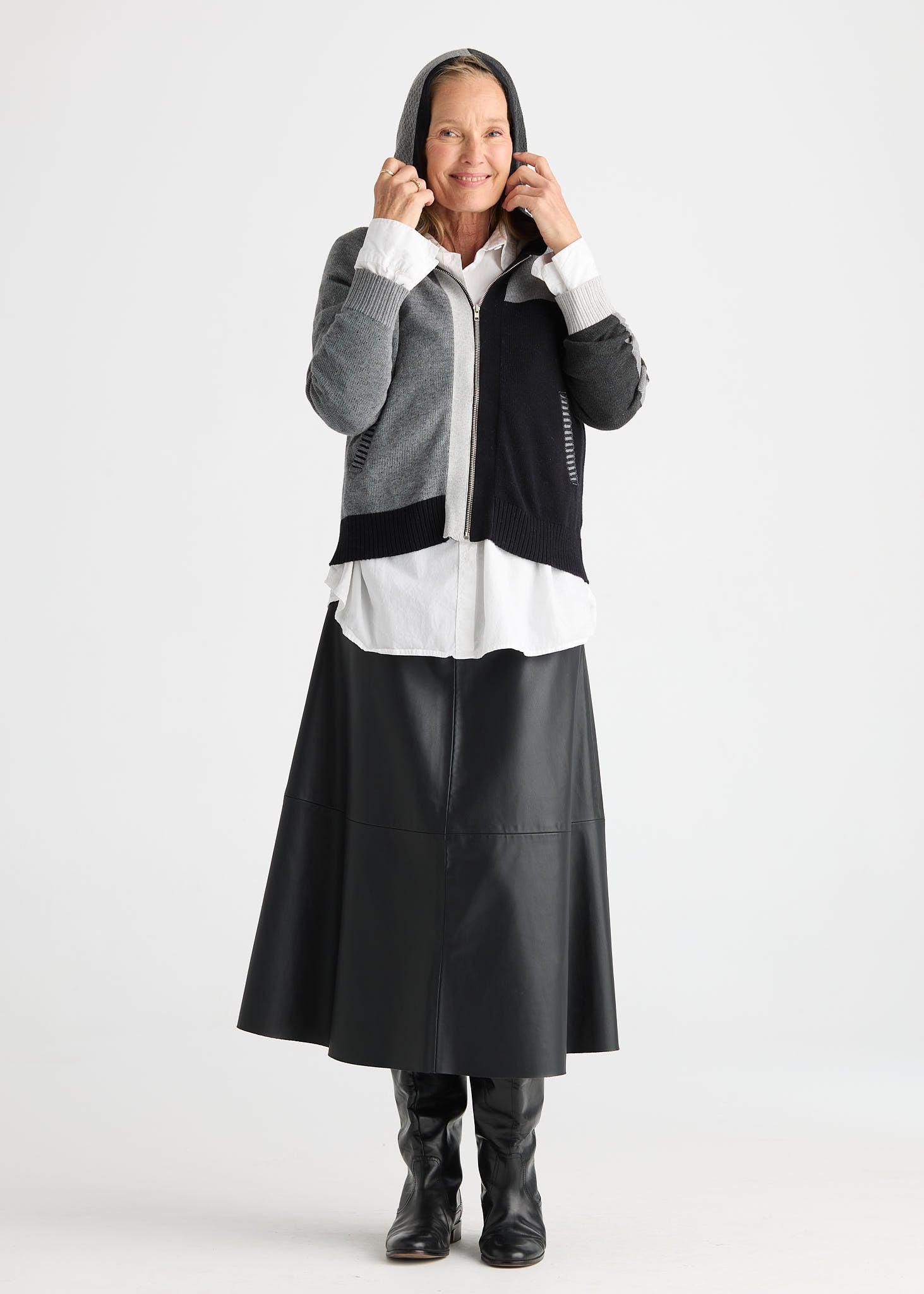 Zaket & Plover Plaited Zip Up Hoodie