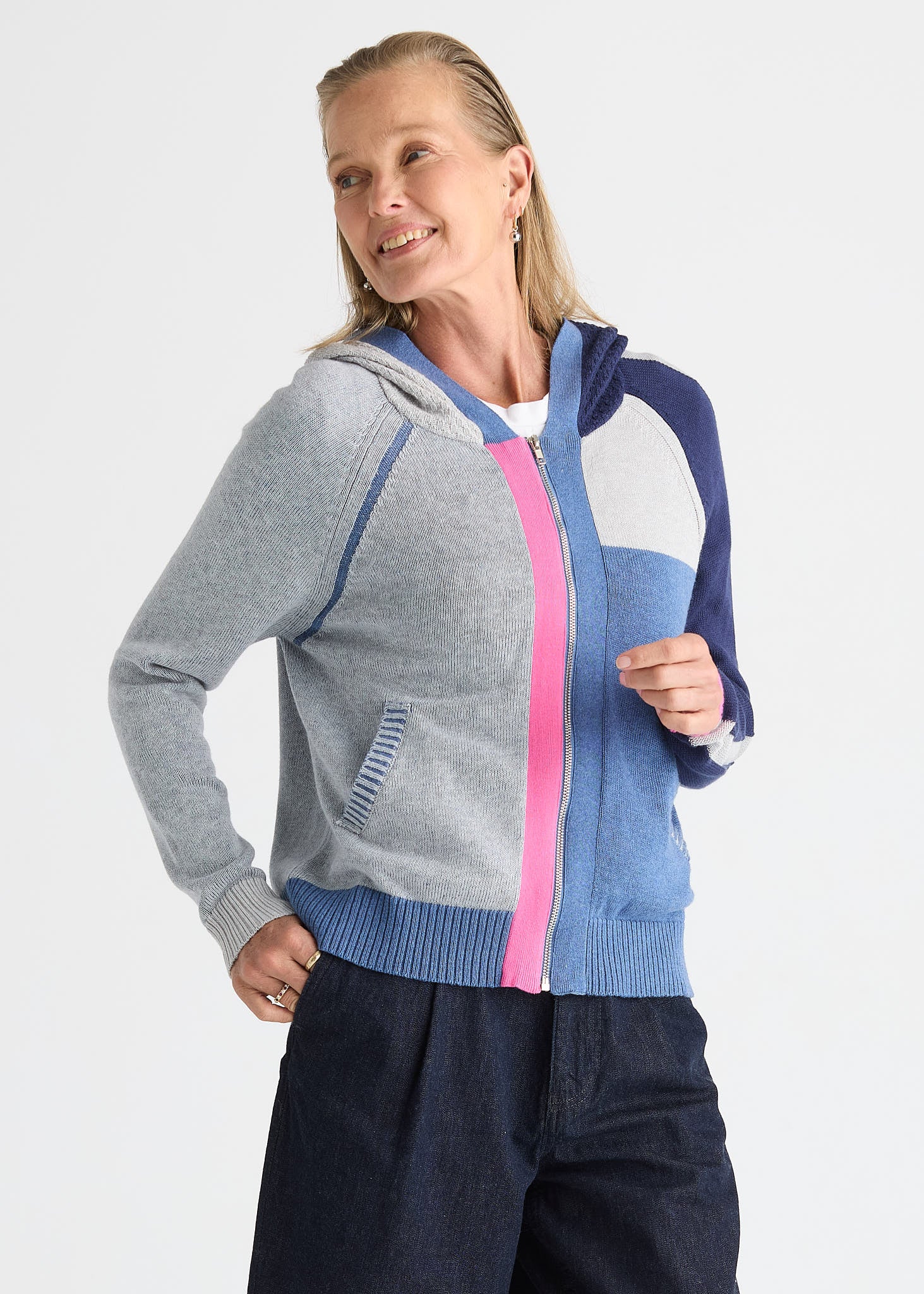 Zaket & Plover Plaited Zip Up Hoodie
