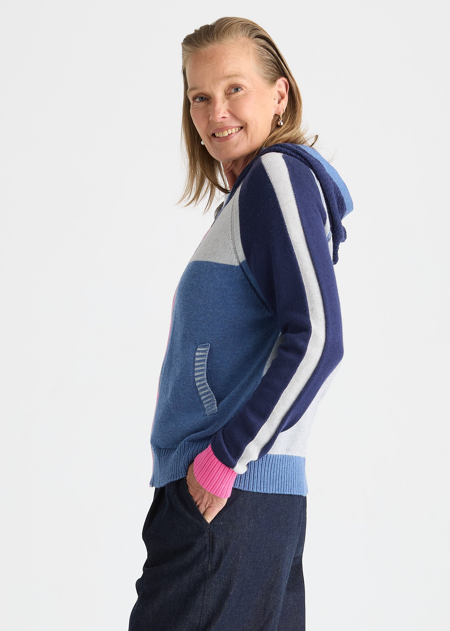 Zaket & Plover Plaited Zip Up Hoodie