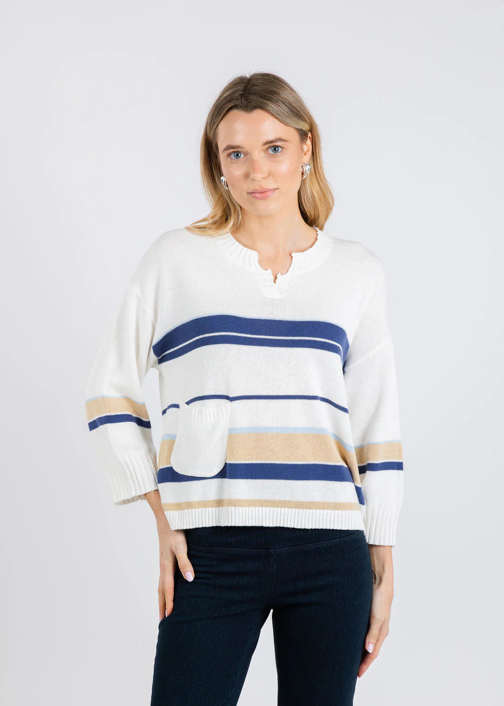 Zaket & Plover Crop Stripe Sweater