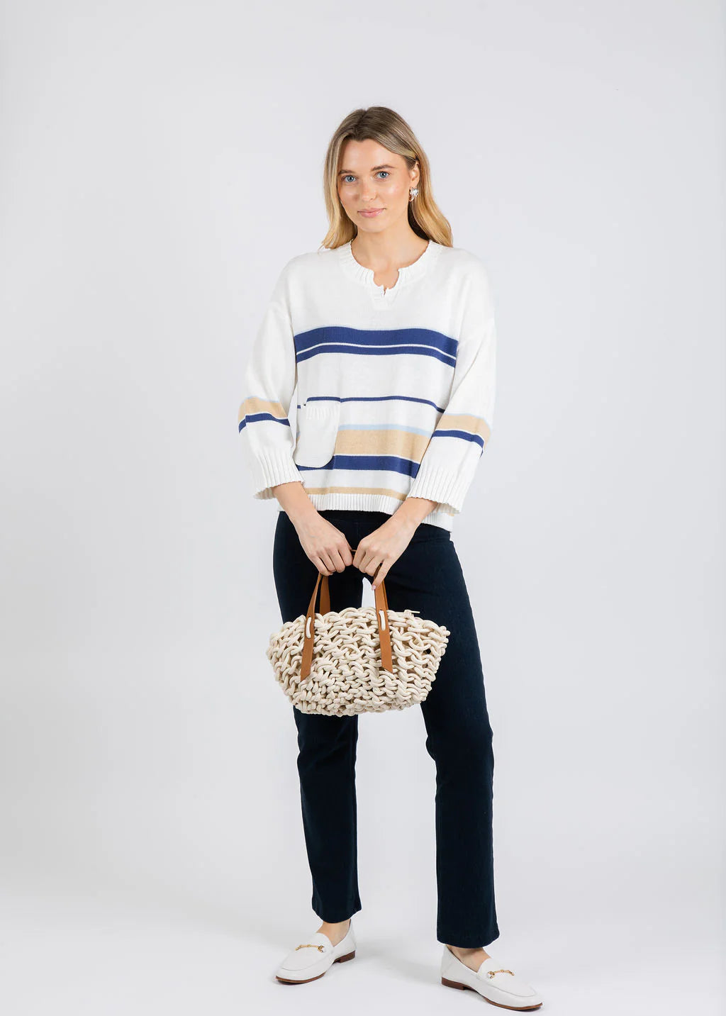 Zaket & Plover Crop Stripe Sweater