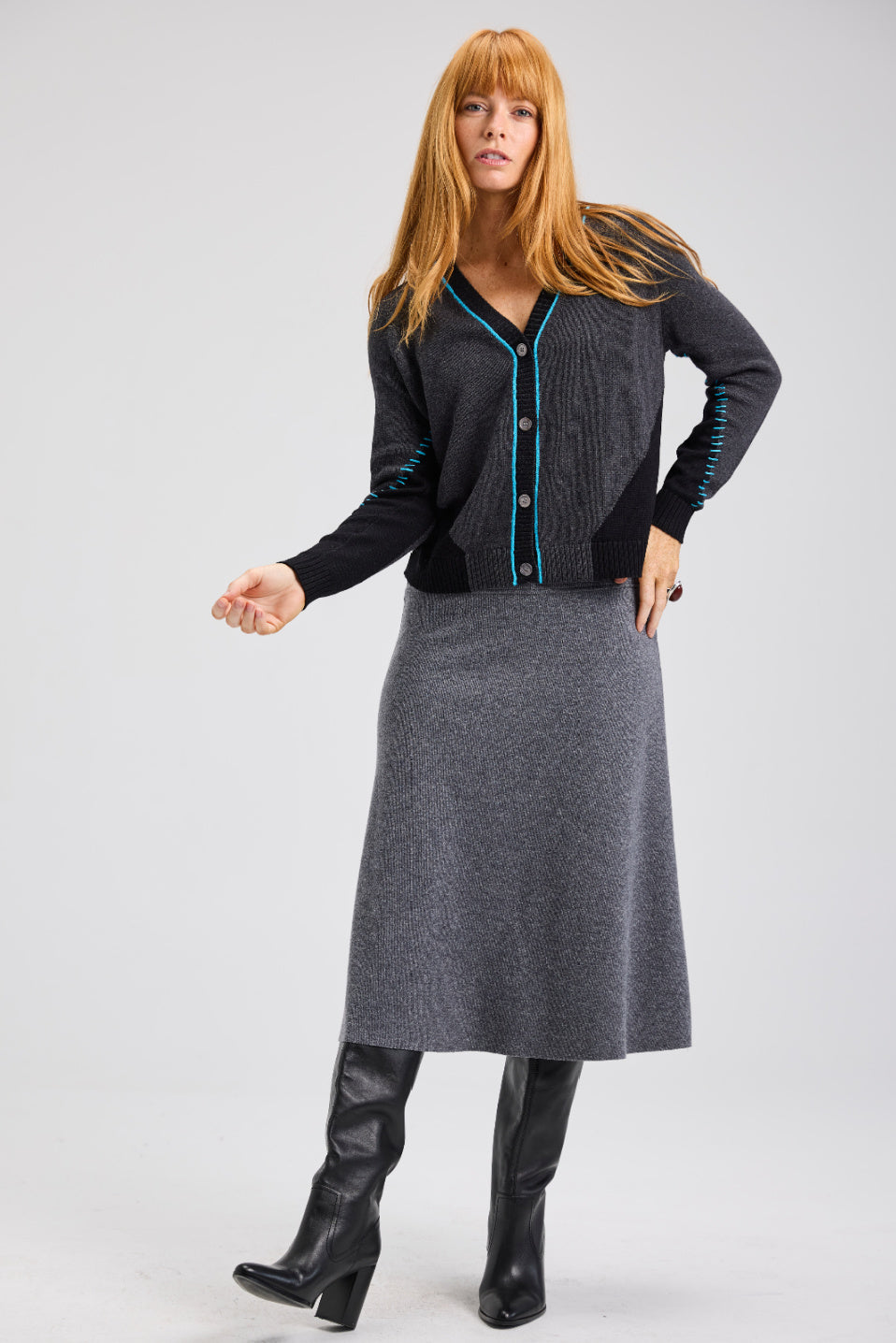 Zaket & Plover Panelled Cardigan