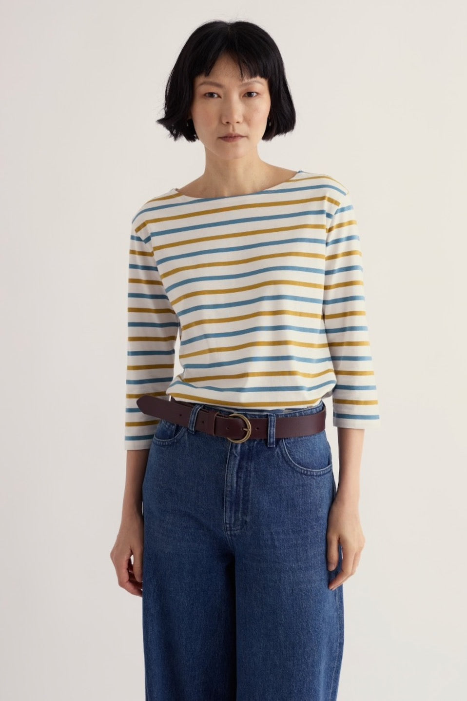 Seasalt Cotton 3/4 Sleeve Sailor Shirt