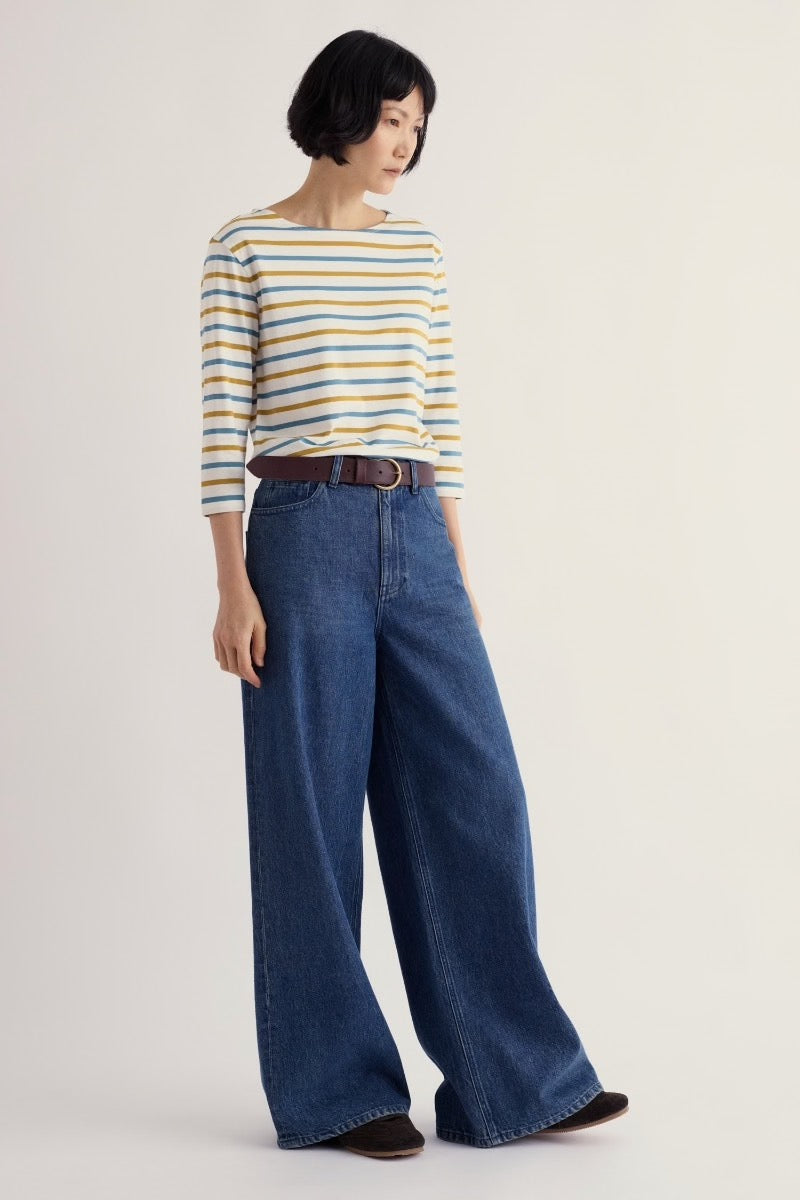 Seasalt Cotton 3/4 Sleeve Sailor Shirt