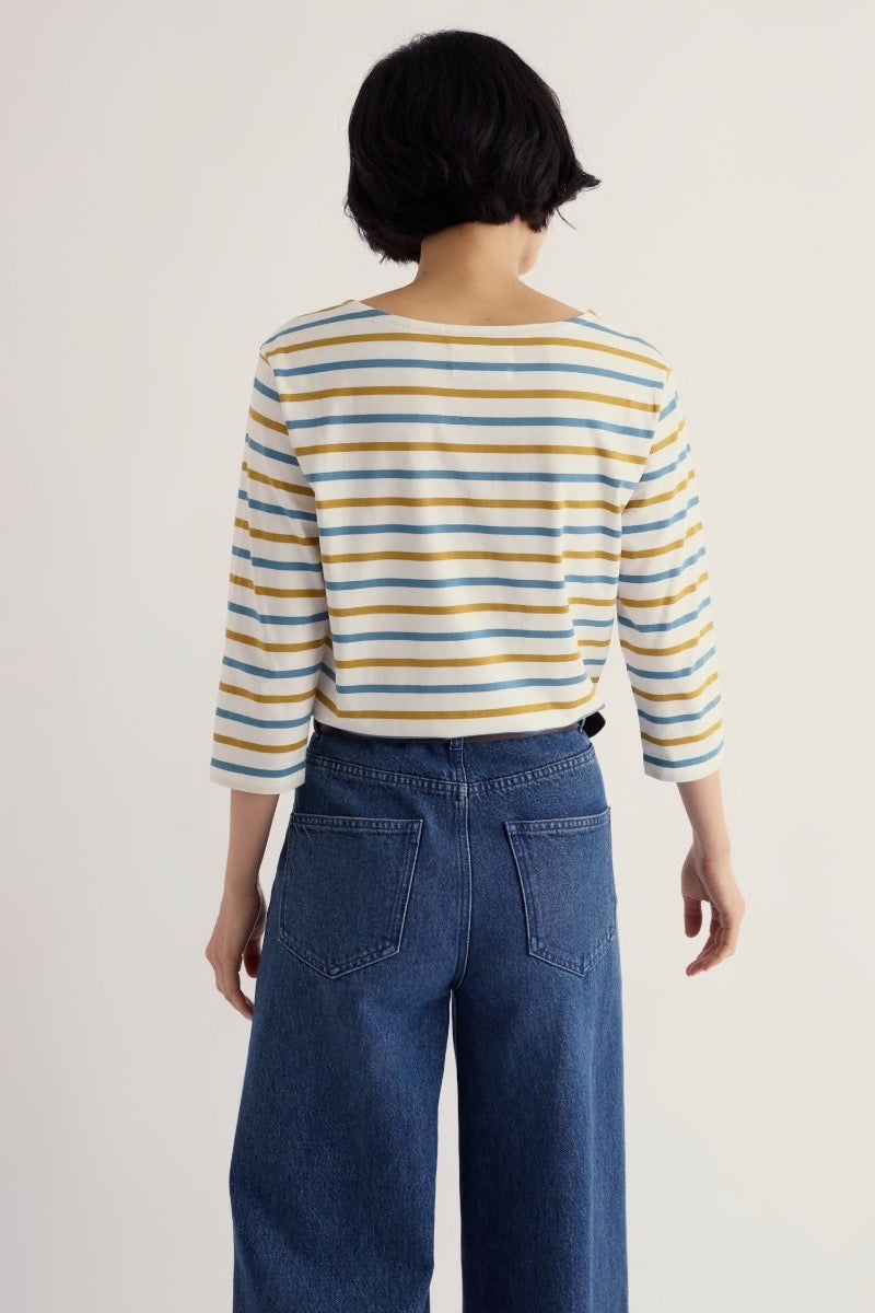 Seasalt Cotton 3/4 Sleeve Sailor Shirt