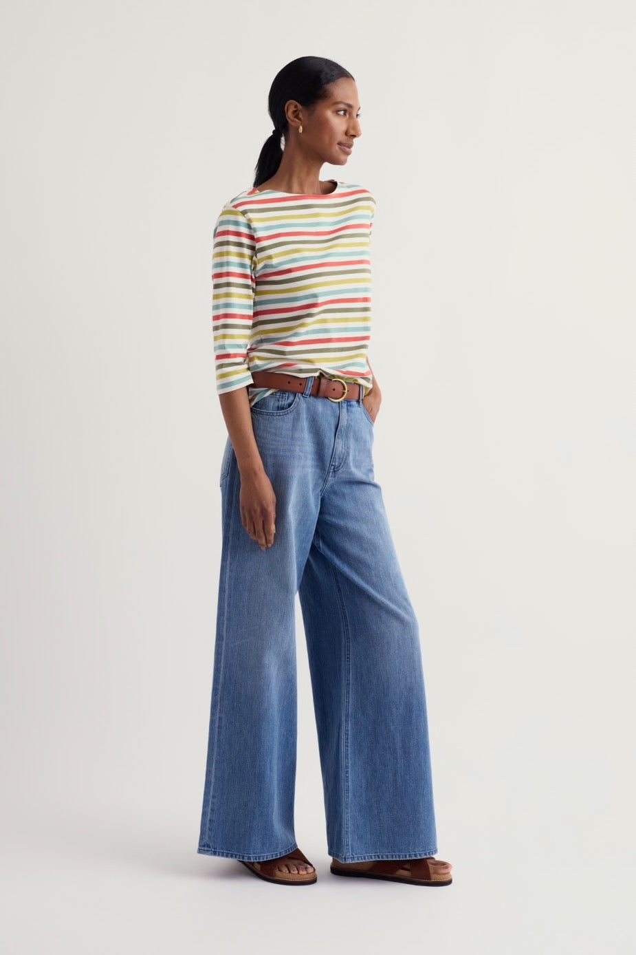 Seasalt Cotton 3/4 Sleeve Sailor Shirt