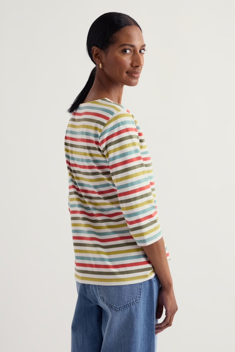 Seasalt Cotton 3/4 Sleeve Sailor Shirt