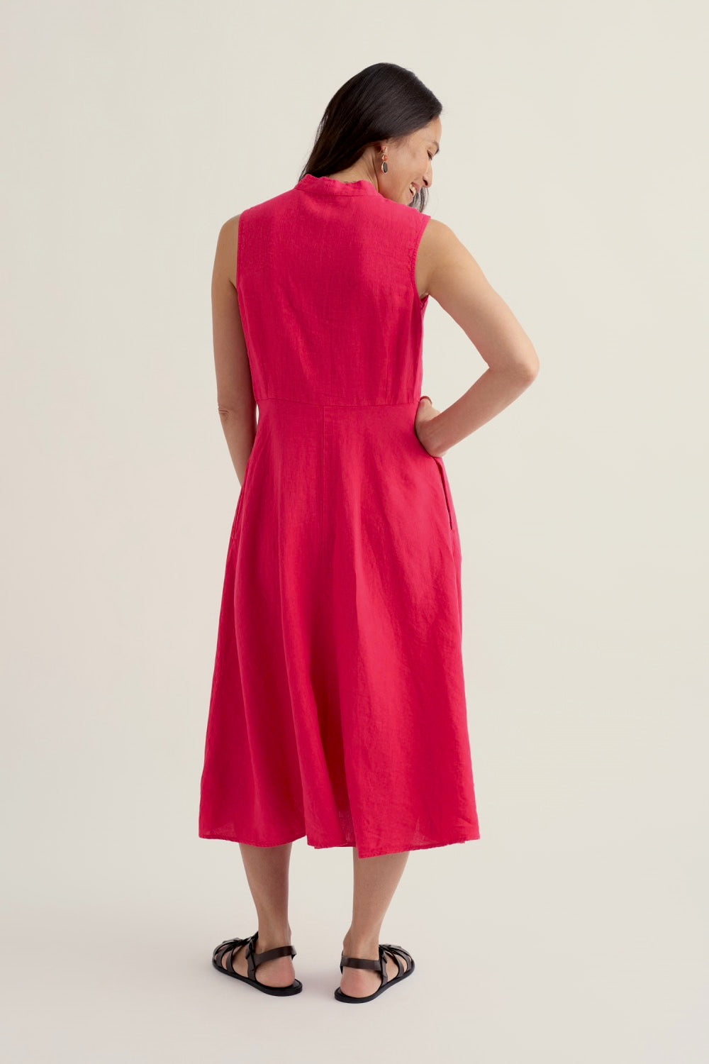 Seasalt Carved Wood Sleeveless Linen Dress