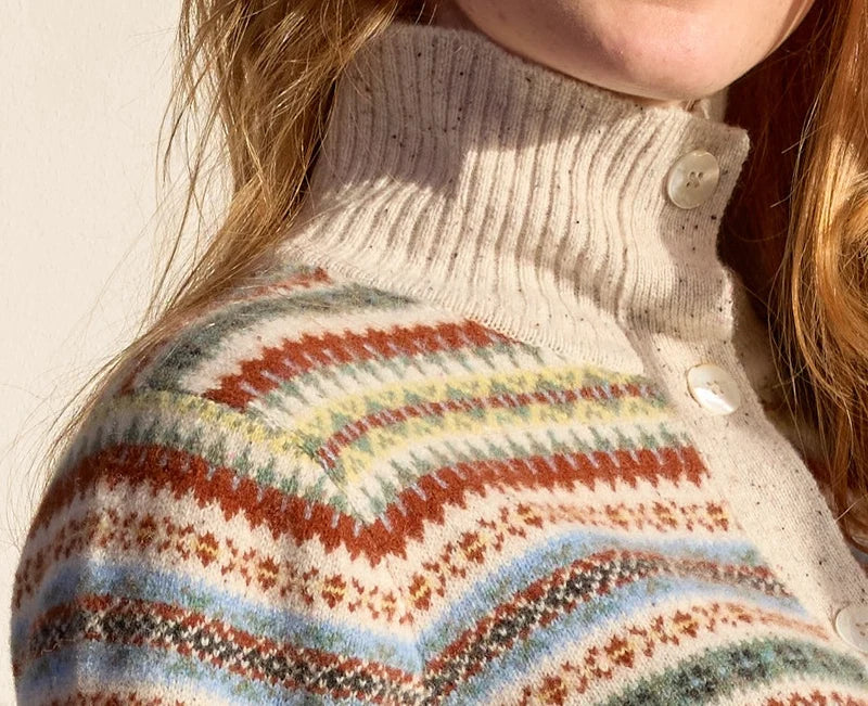 Mansted Faulkner Wool Intarsia Polo Cardigan