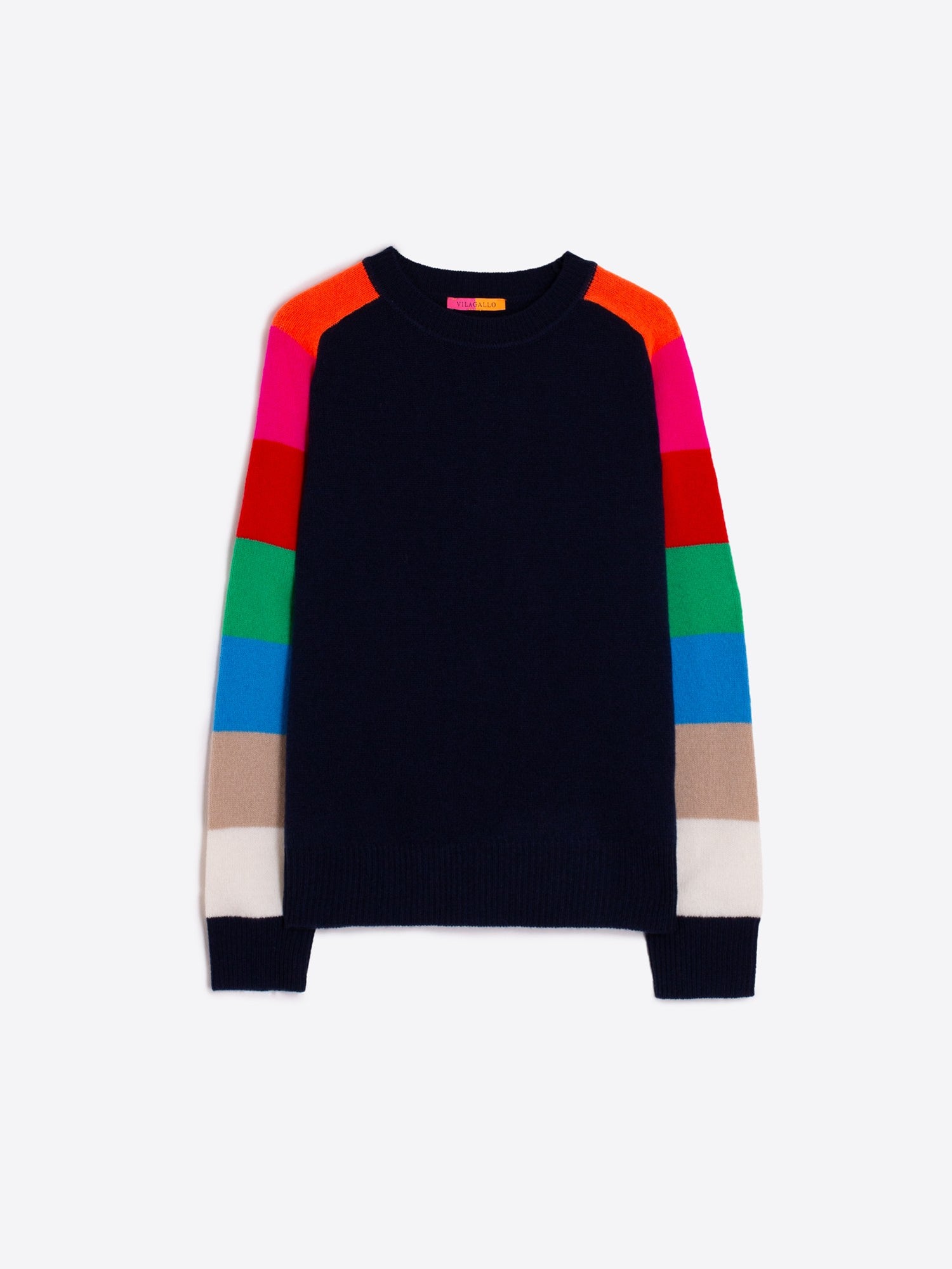 Vilagallo Manga Reyes Striped Sleeve Sweater