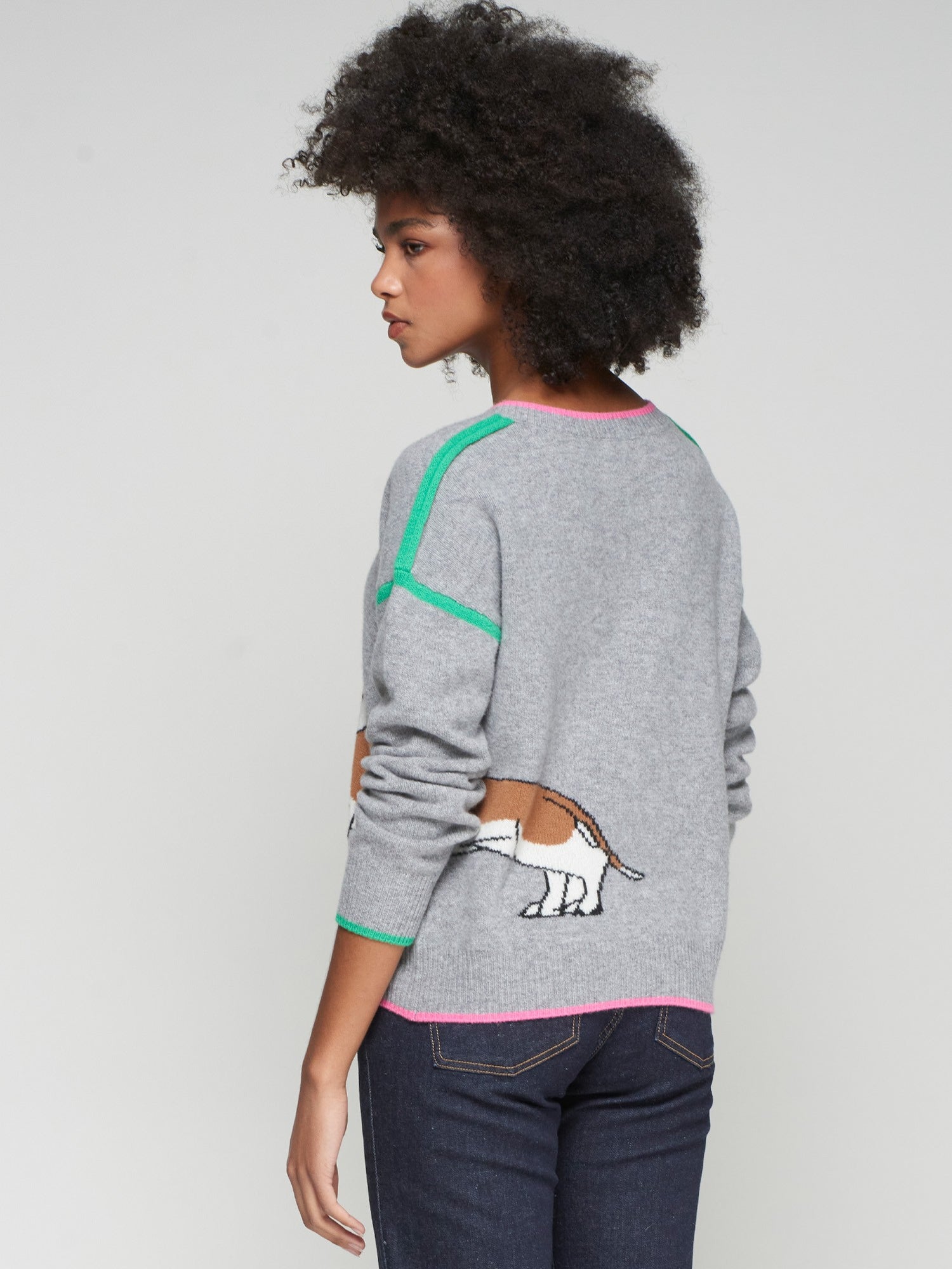 Vilagallo Intarsia Dachshund Sweater