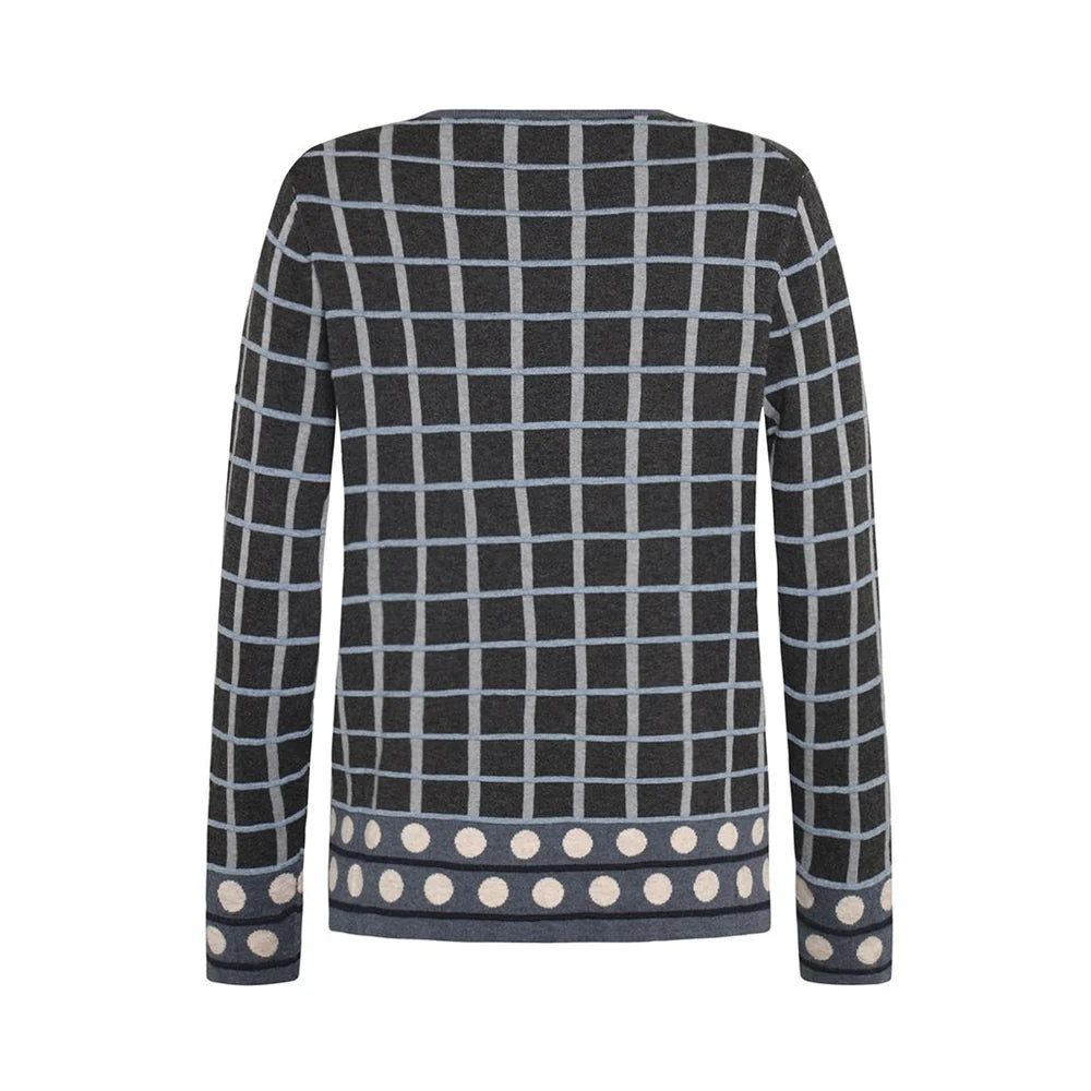 Mansted Oda Cotton Stripe Dot Crewneck Sweater