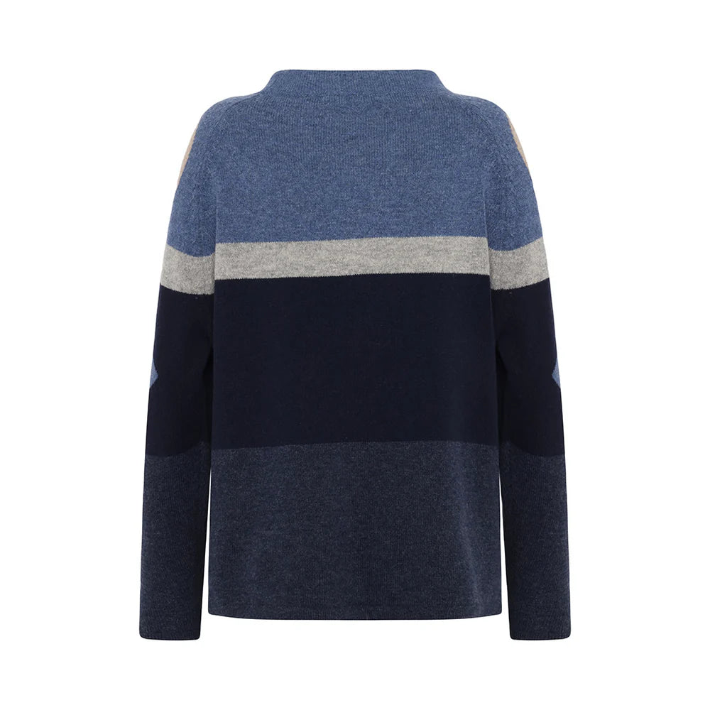 Mansted Pop Graphic Colour Block Wool Cardigan
