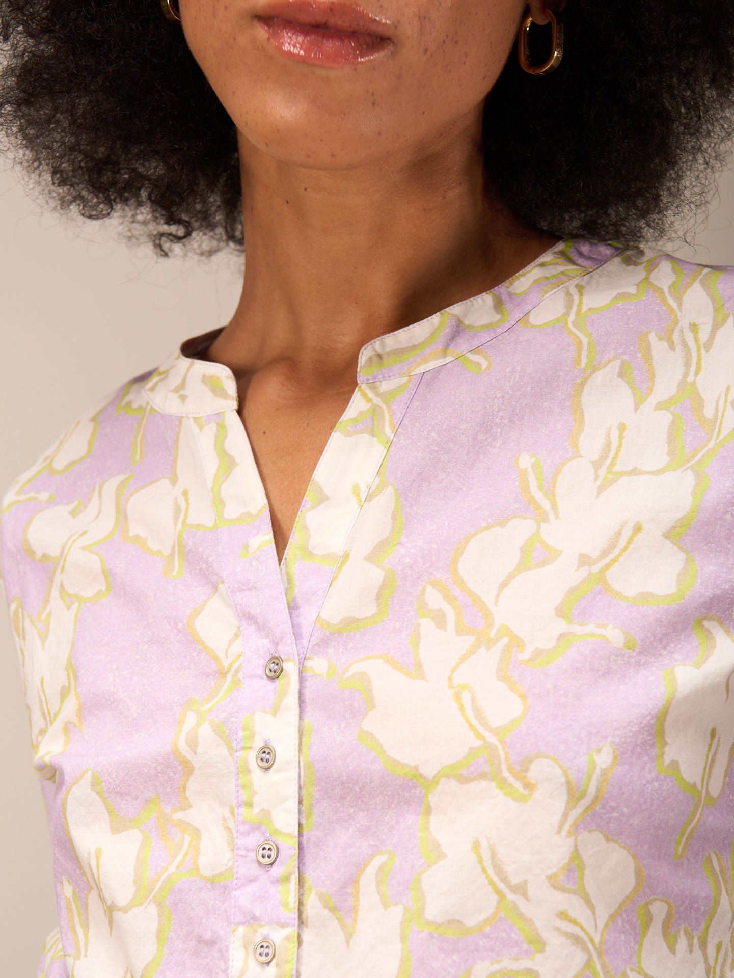 Nile Notch Neck Cotton Blouse