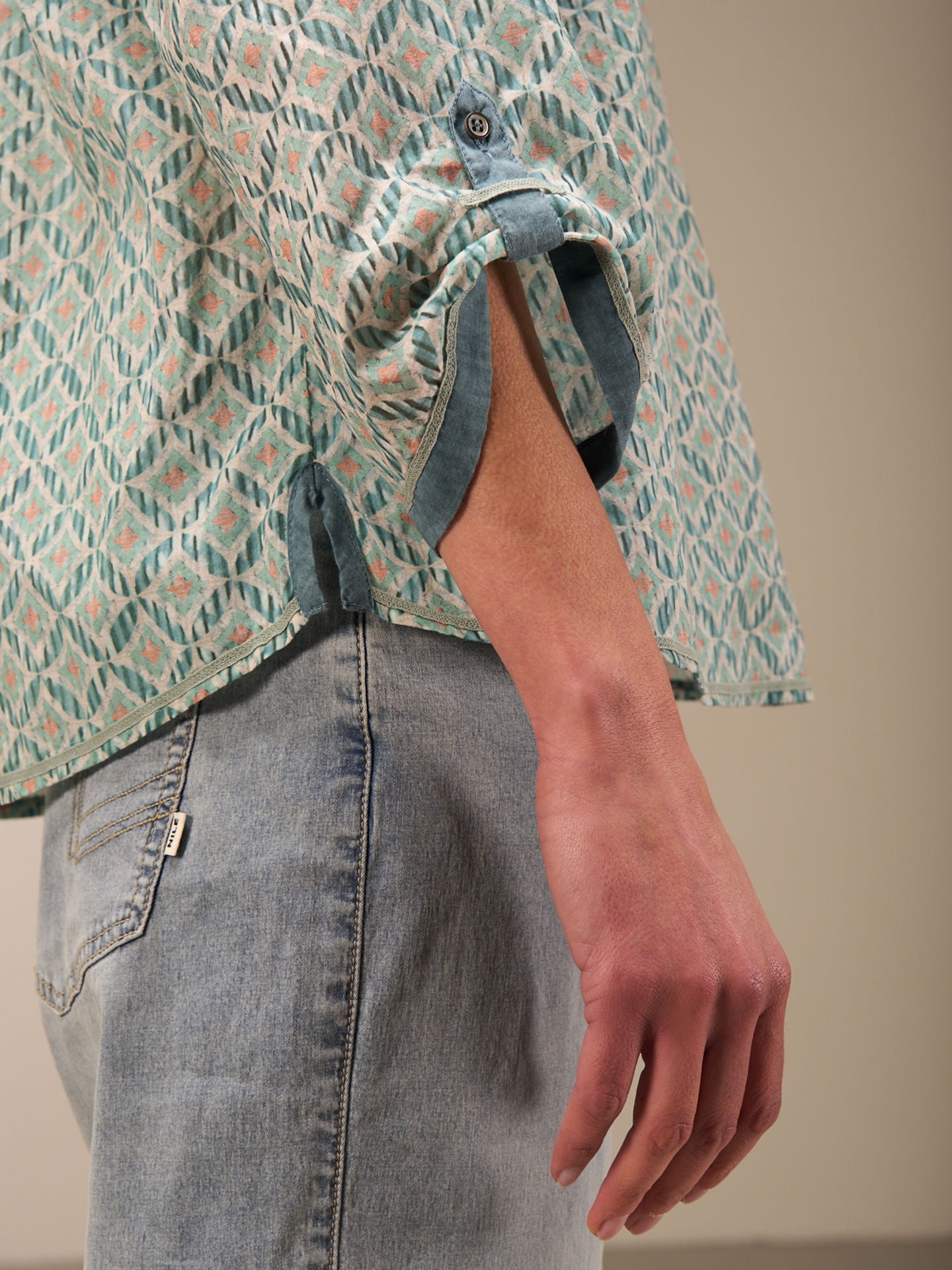 Nile Batik Print 3/4 Sleeve Cotton Blouse