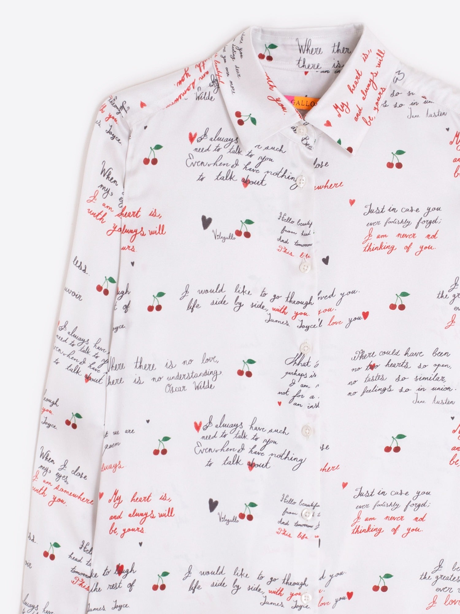 Vilagallo Cherry And Letters Blouse