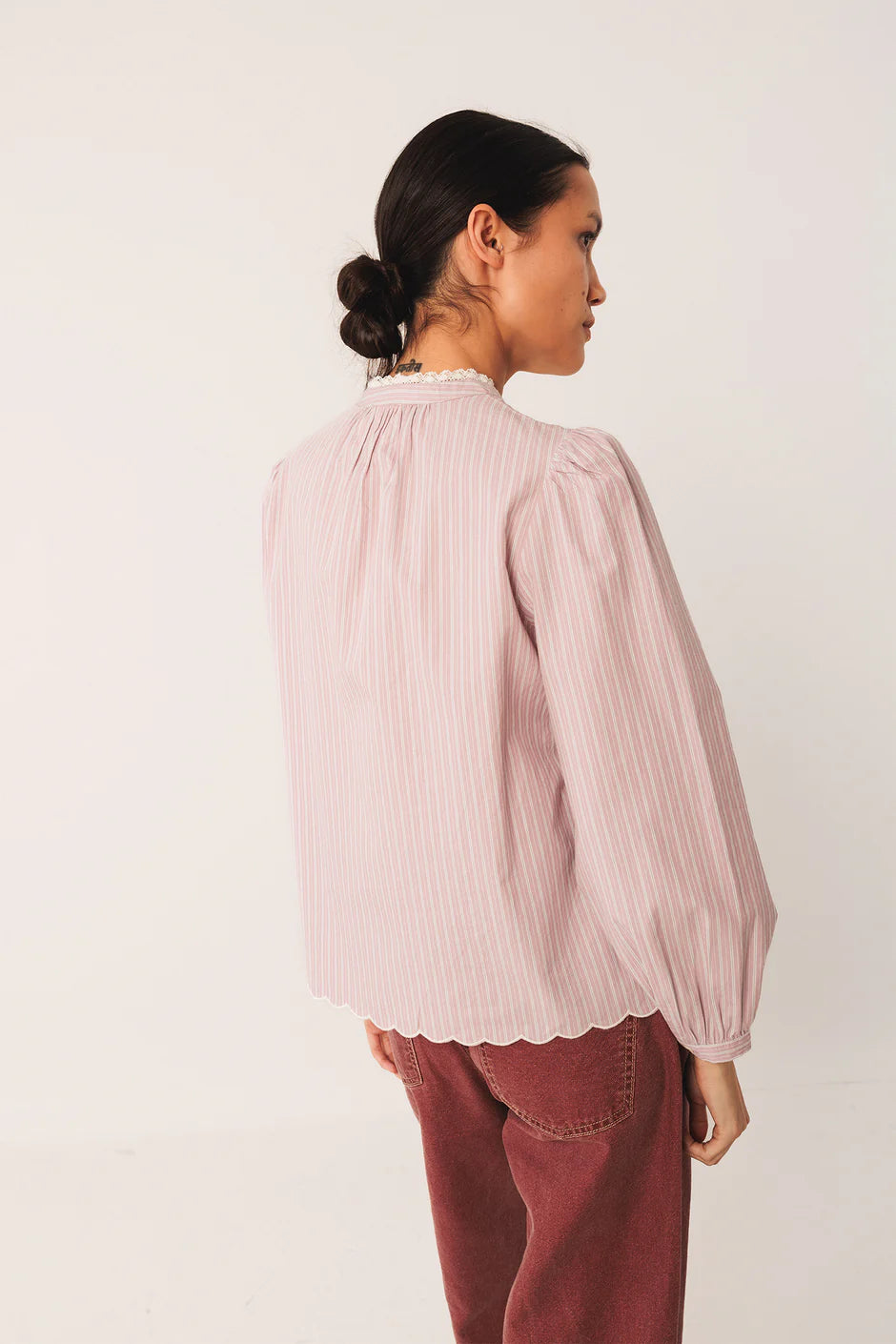 Indi & Cold Embroidered Poplin Blouse