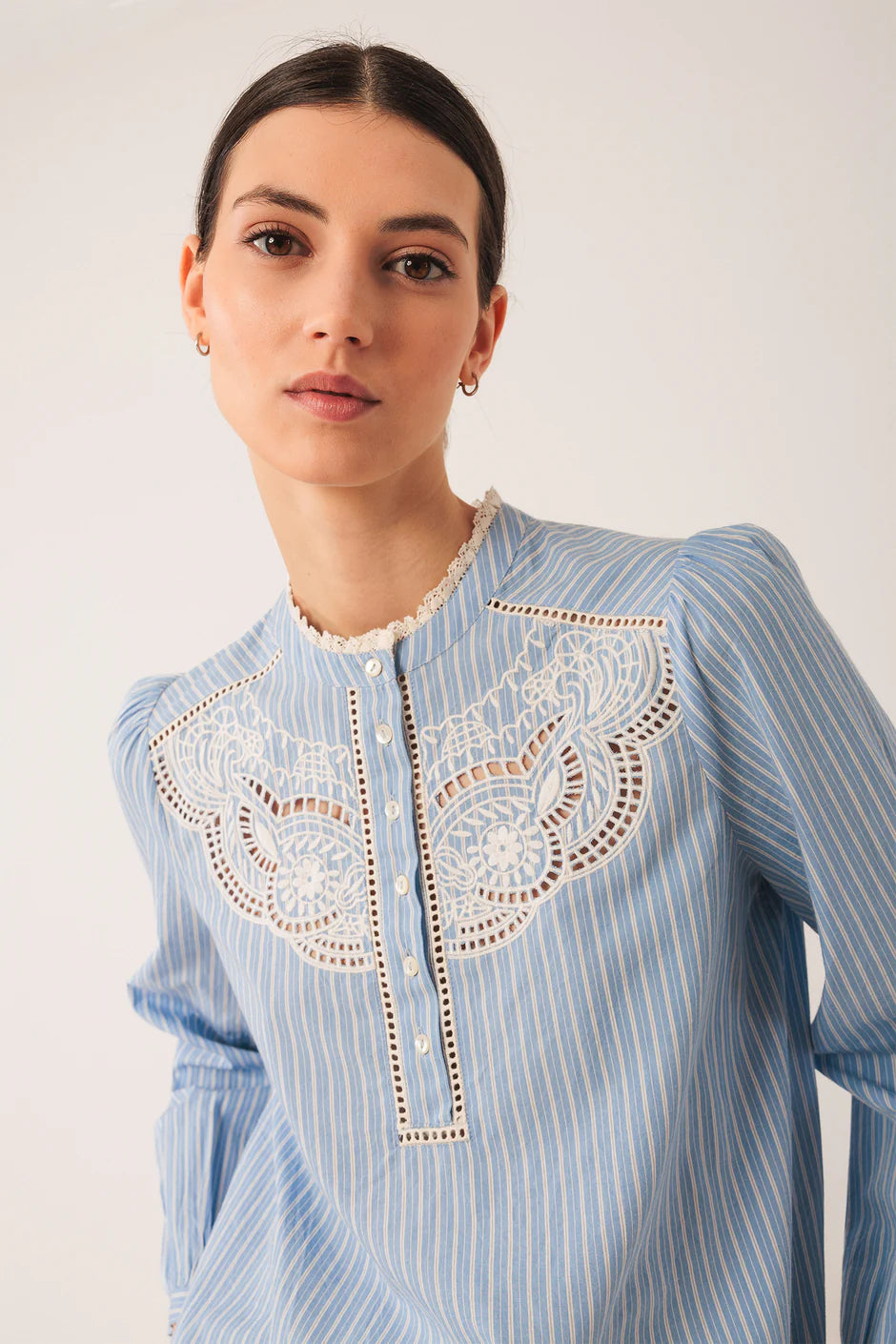 Indi & Cold Embroidered Poplin Blouse