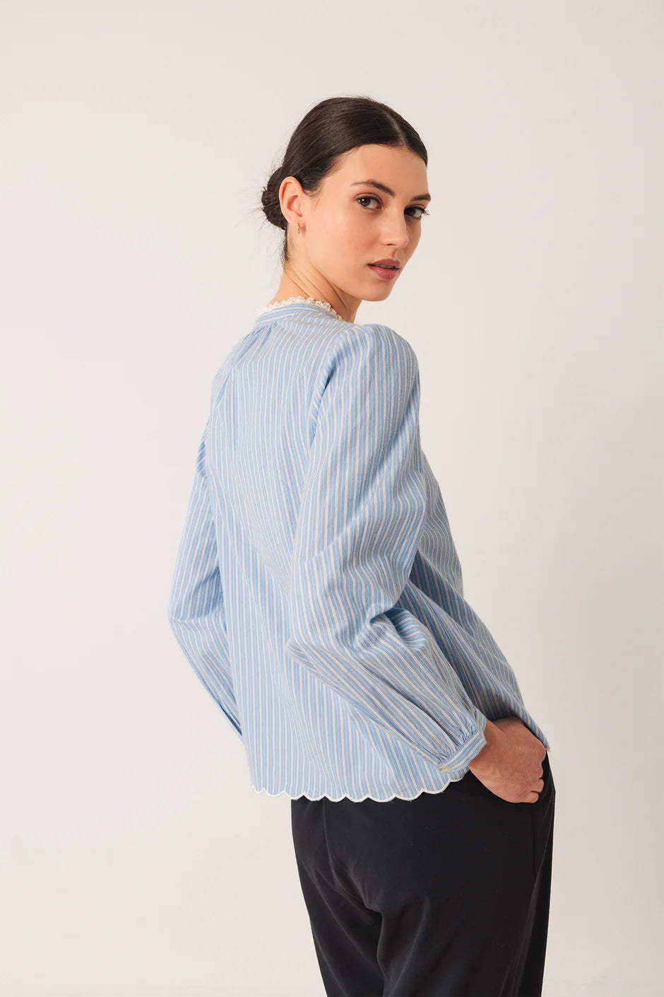 Indi & Cold Embroidered Poplin Blouse