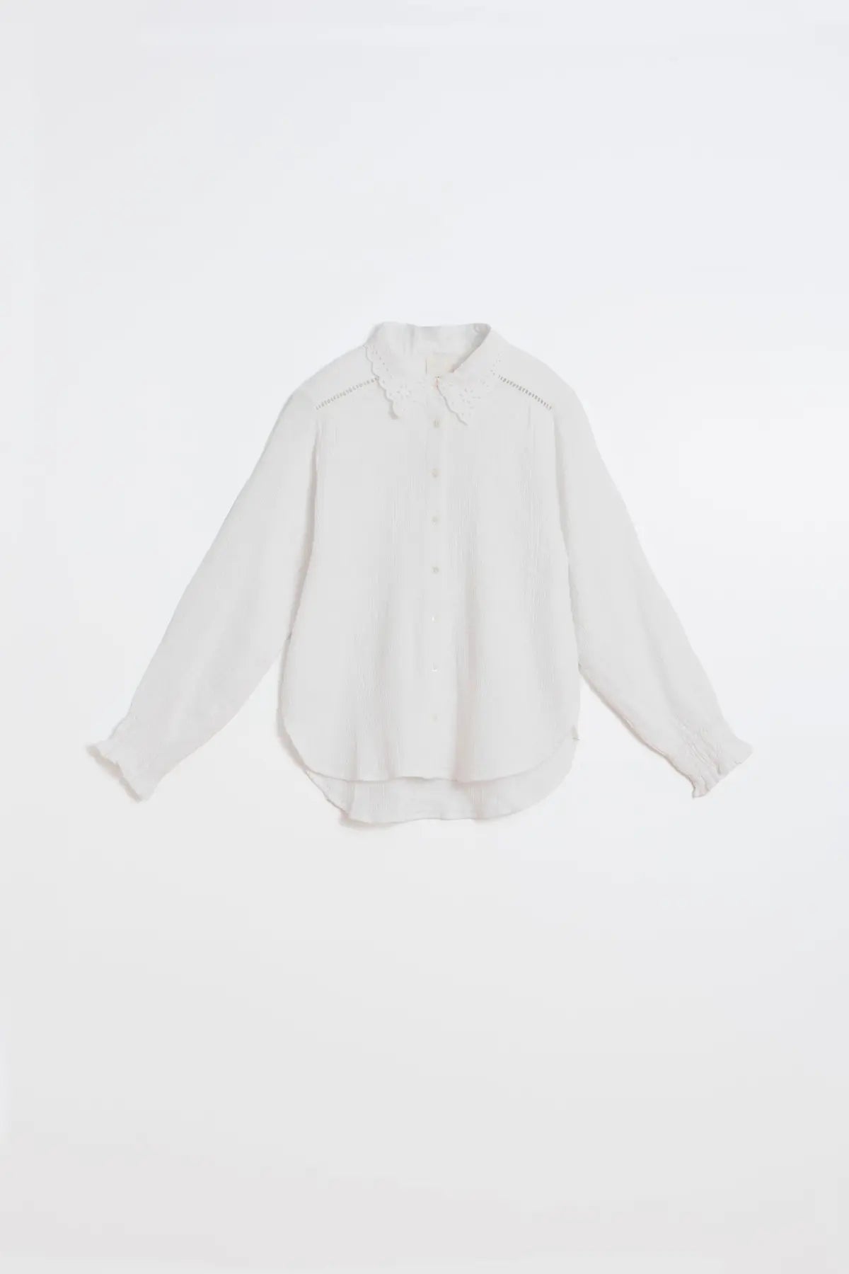Indi & Cold Cotton Gauze Collared Blouse